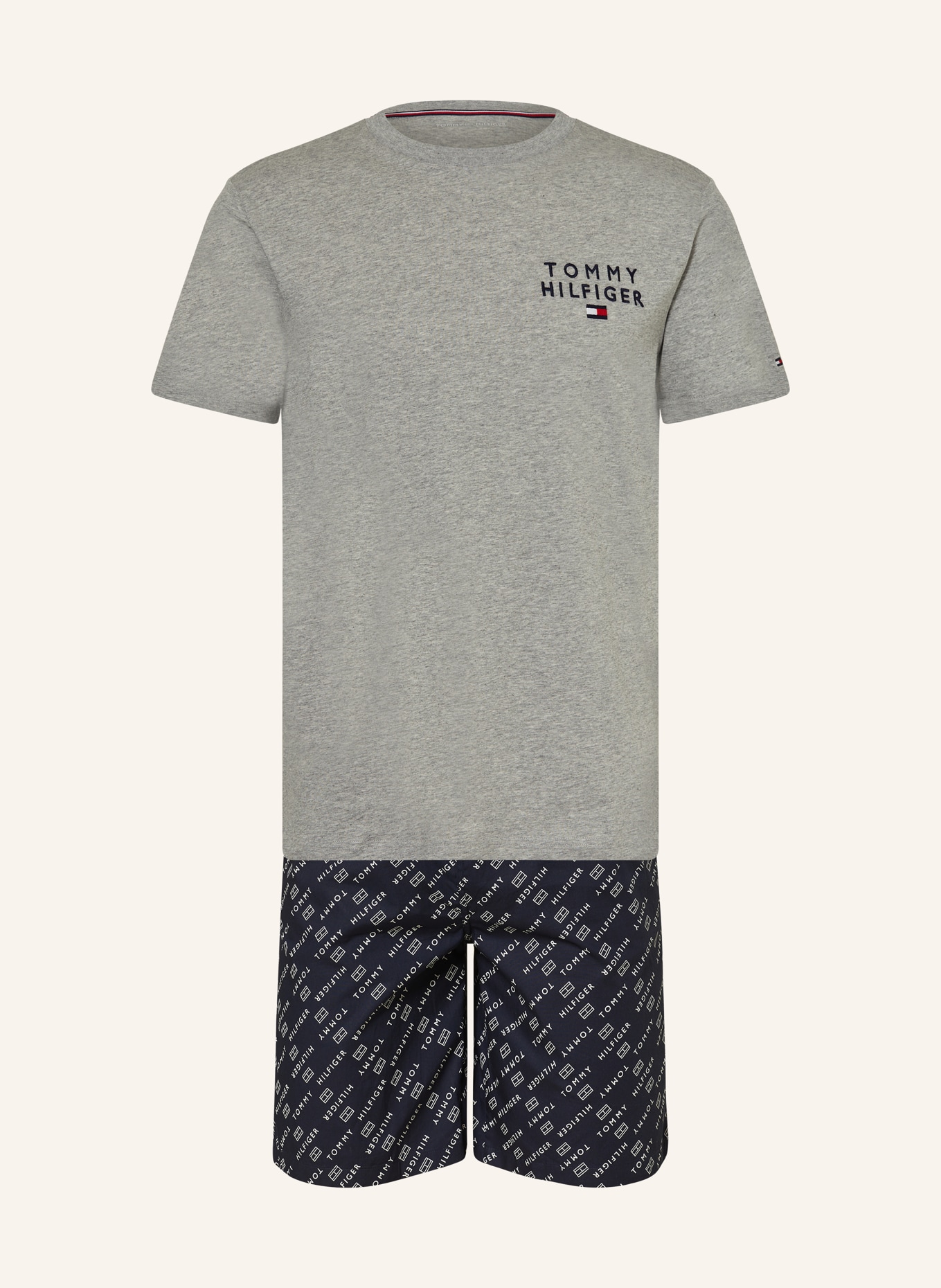 TOMMY HILFIGER Shorty pajamas, Color: GRAY/ BLUE/ WHITE (Image 1)