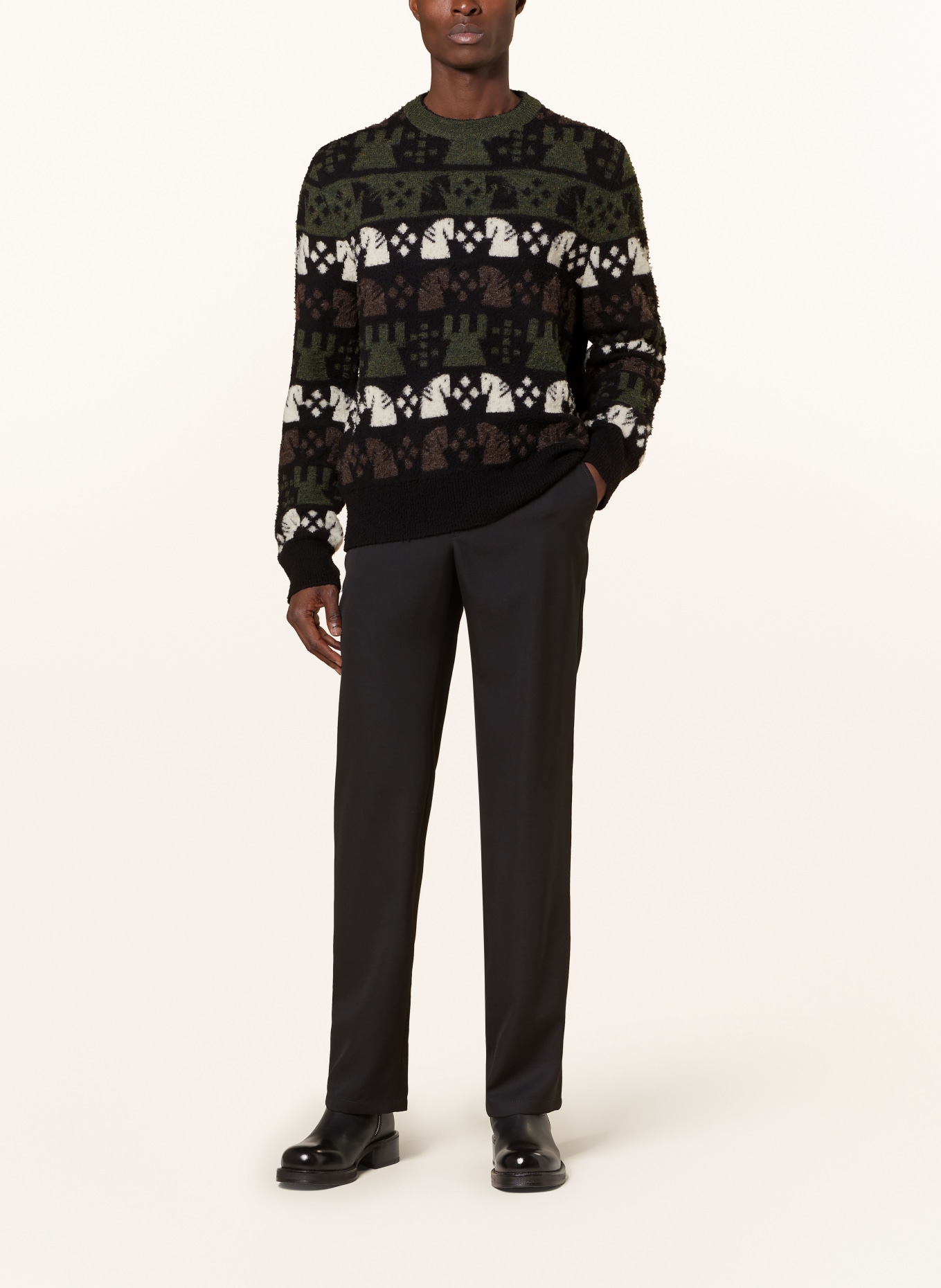 BURBERRY Sweater, Color: BLACK/ DARK GREEN/ WHITE (Image 2)