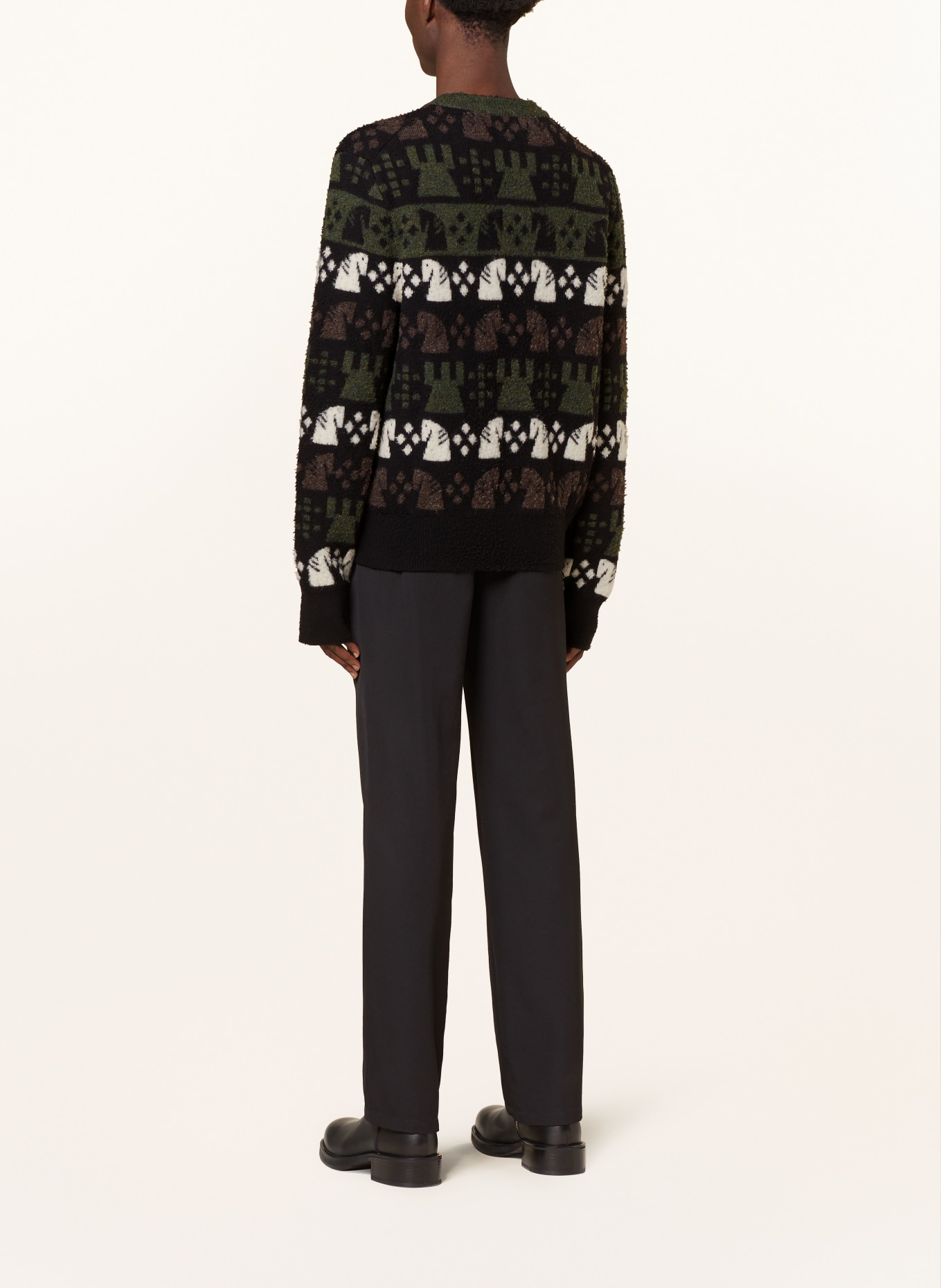 BURBERRY Sweater, Color: BLACK/ DARK GREEN/ WHITE (Image 3)