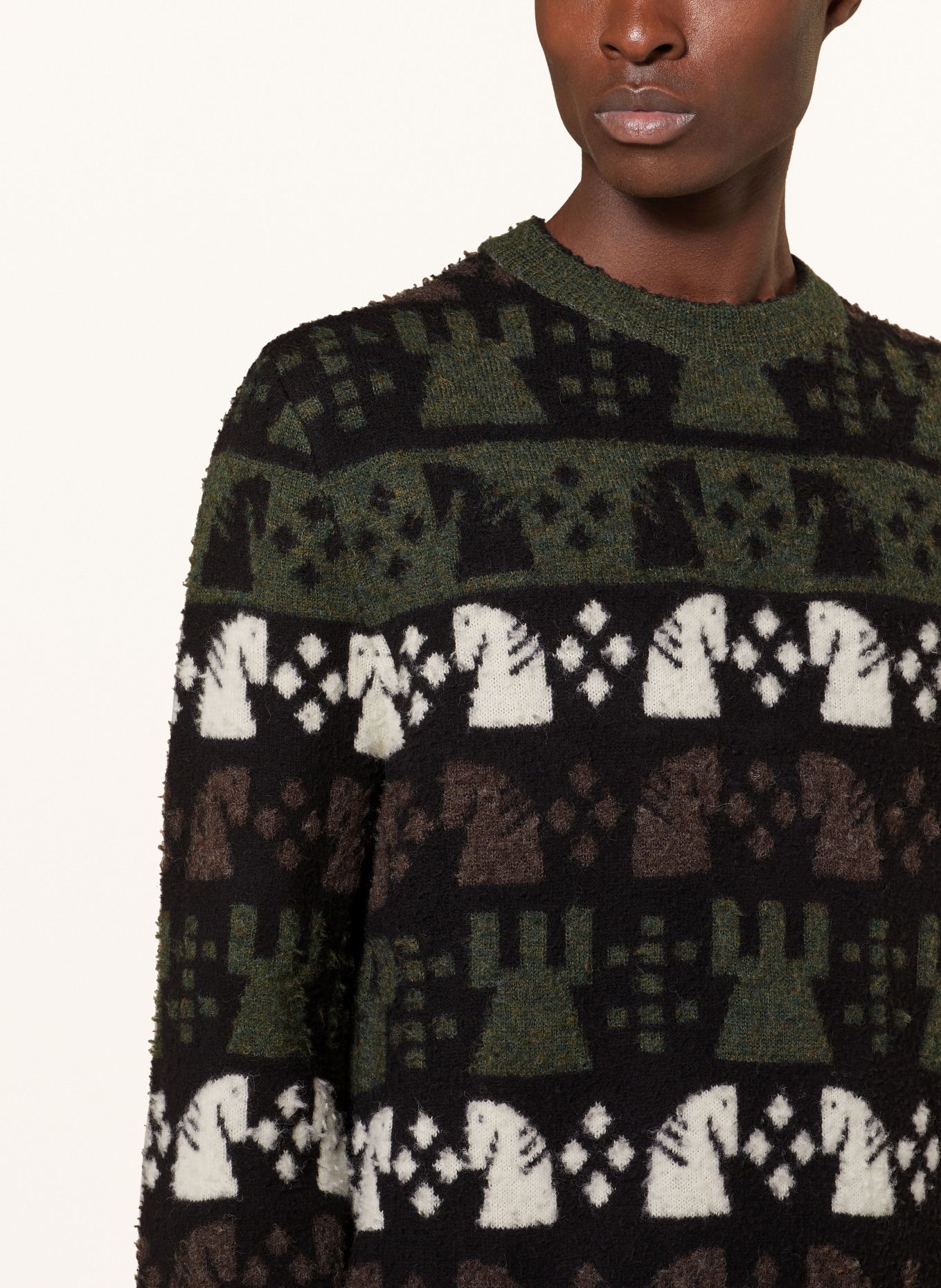 BURBERRY Sweater, Color: BLACK/ DARK GREEN/ WHITE (Image 4)