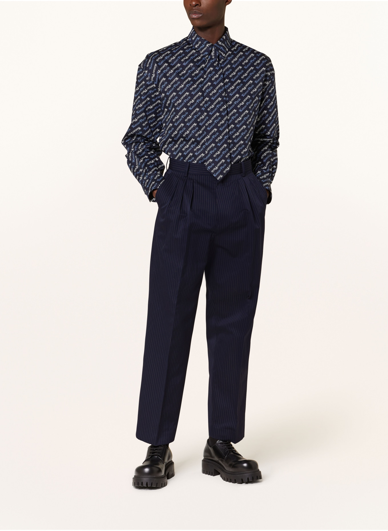 KENZO Trousers tailored fit, Color: DARK BLUE/ BEIGE (Image 2)