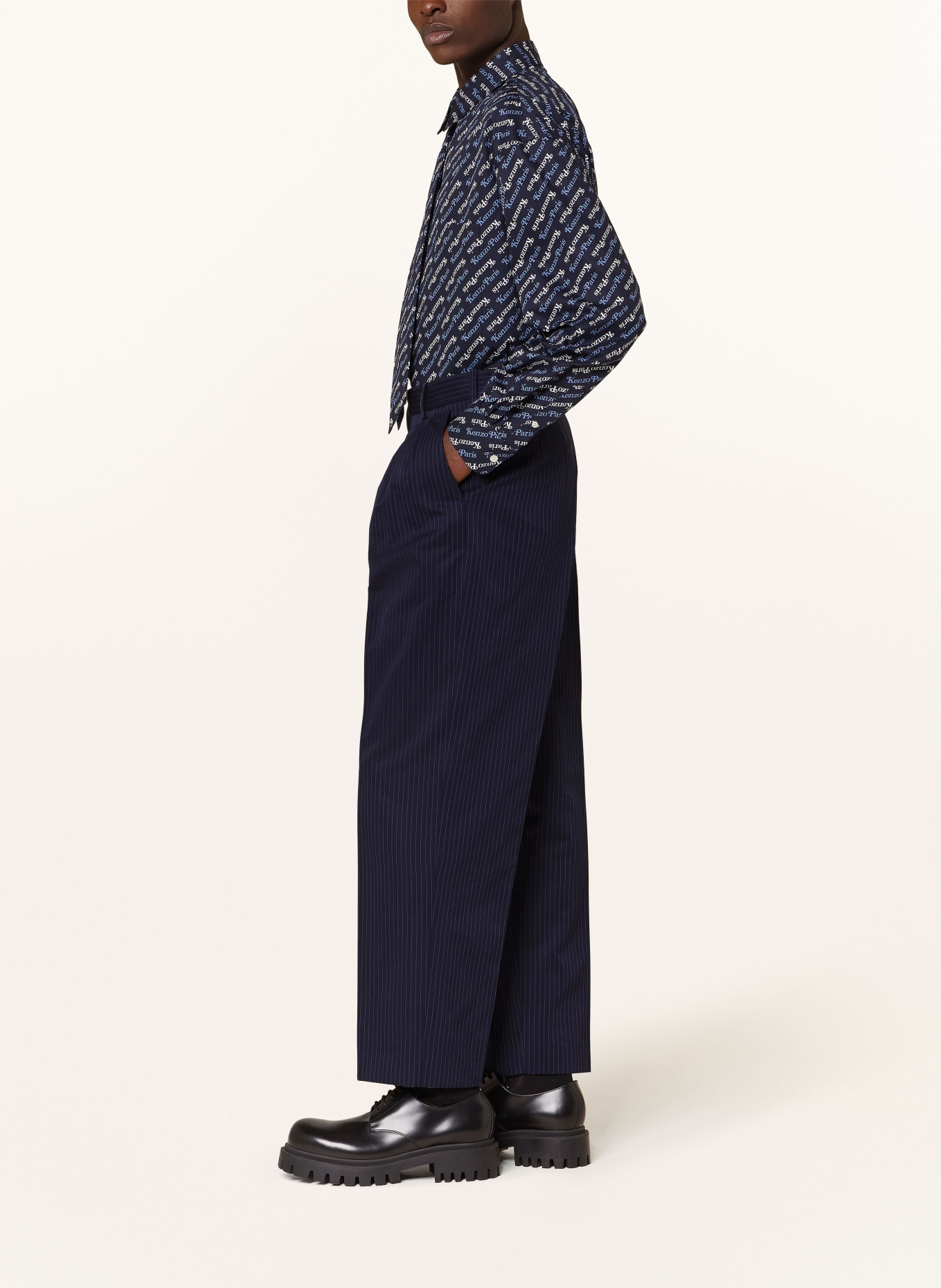 KENZO Trousers tailored fit, Color: DARK BLUE/ BEIGE (Image 4)