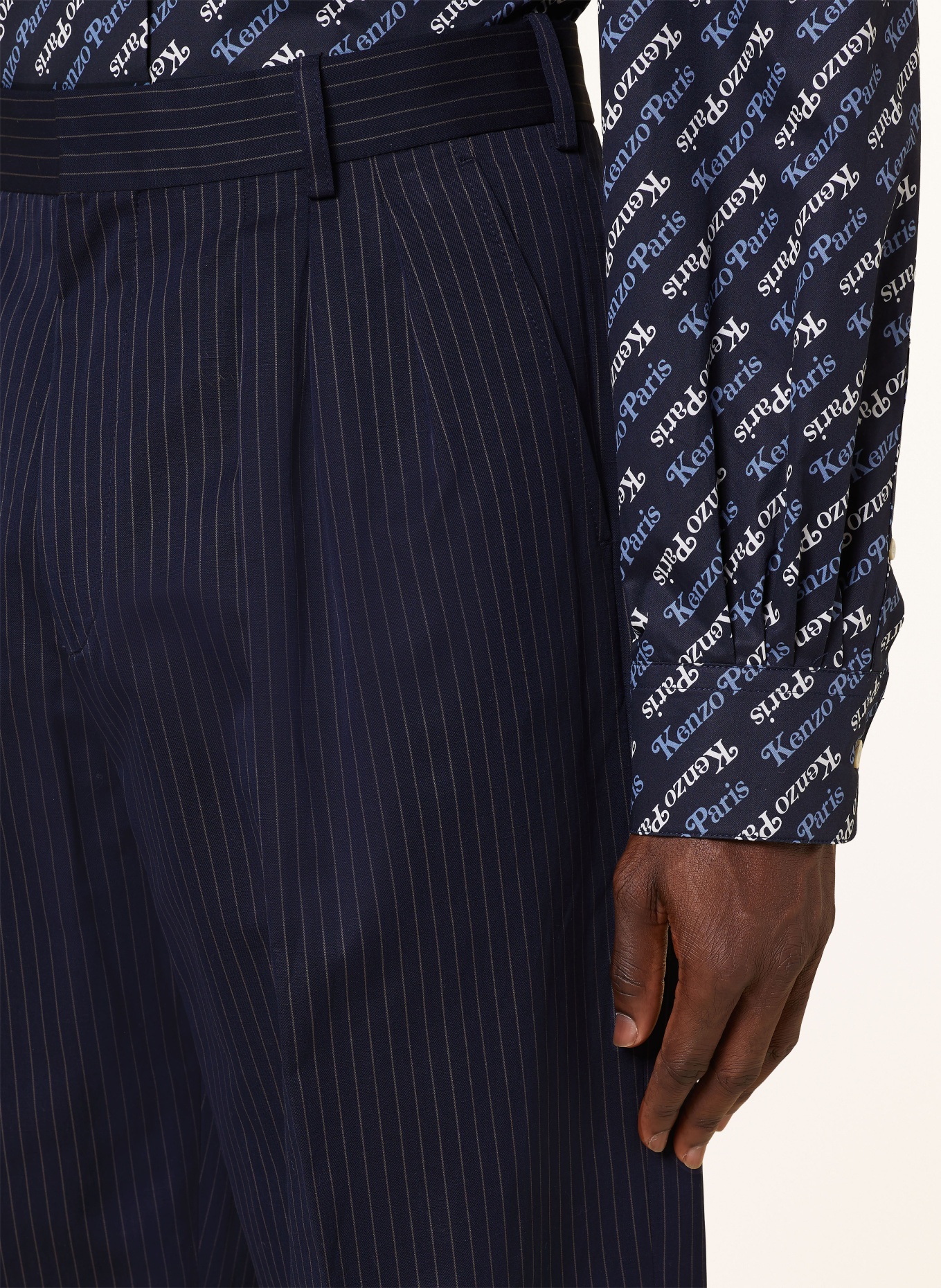 KENZO Hose Tailored Fit, Farbe: DUNKELBLAU/ BEIGE (Bild 5)