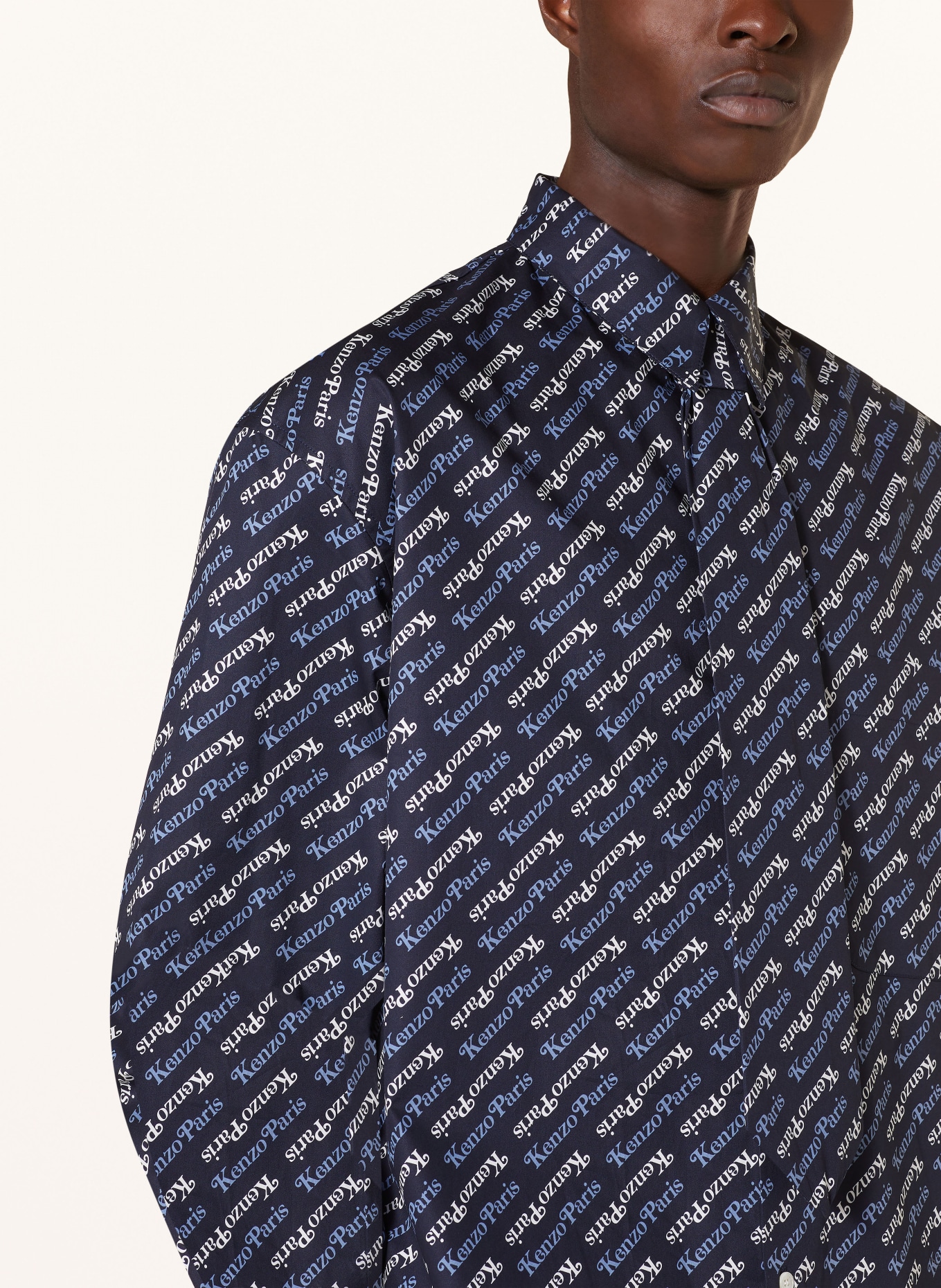 KENZO Oversized shirt comfort fit, Color: DARK BLUE/ BLUE/ WHITE (Image 4)