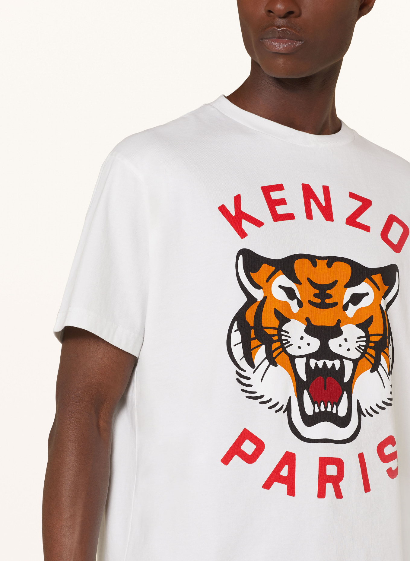 KENZO T-shirt TIGER, Color: WHITE/ BLACK/ COGNAC (Image 4)