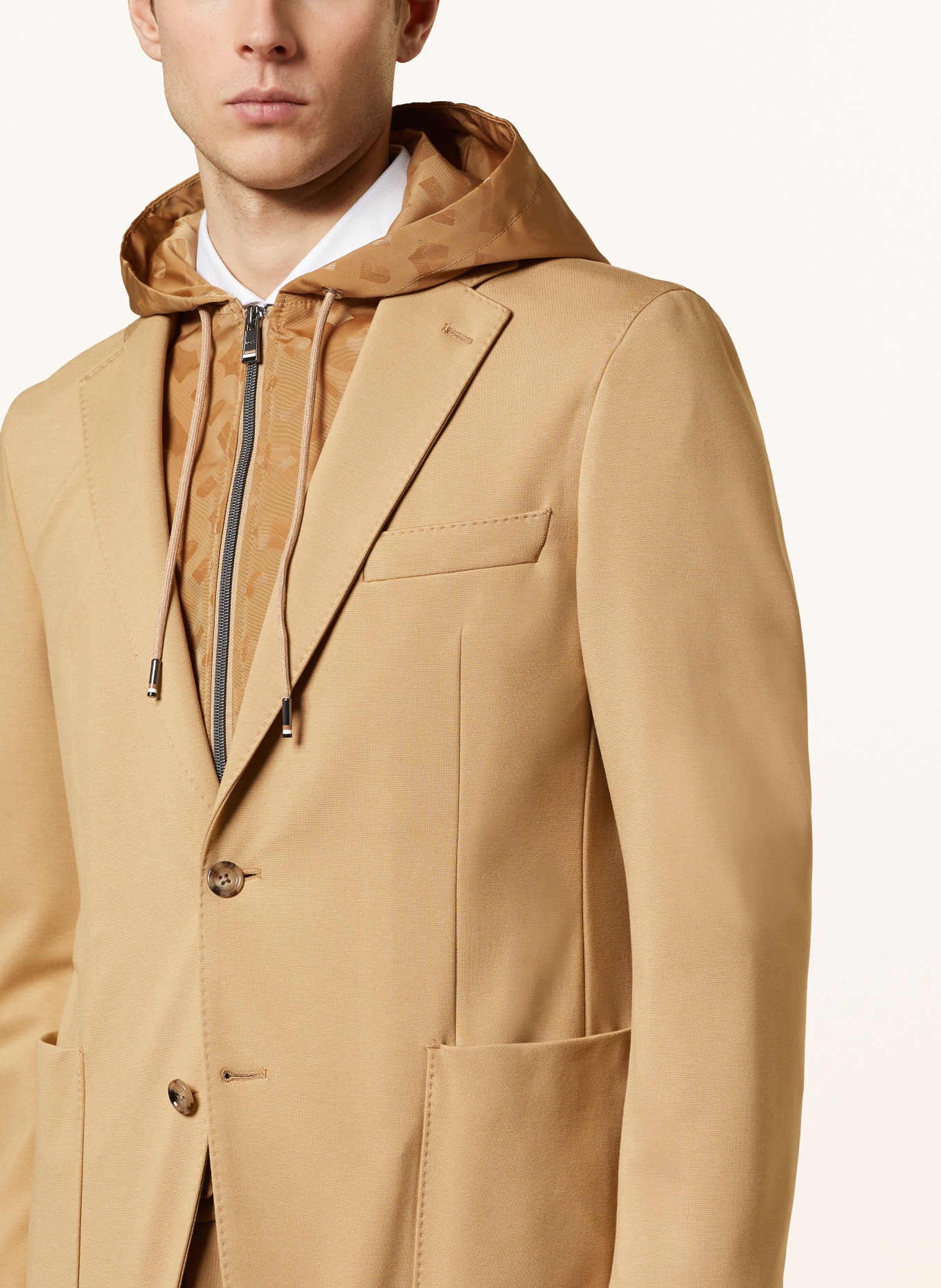 BOSS Jersey jacket HANRY with detachable trim, Color: 260 MEDIUM BEIGE (Image 5)