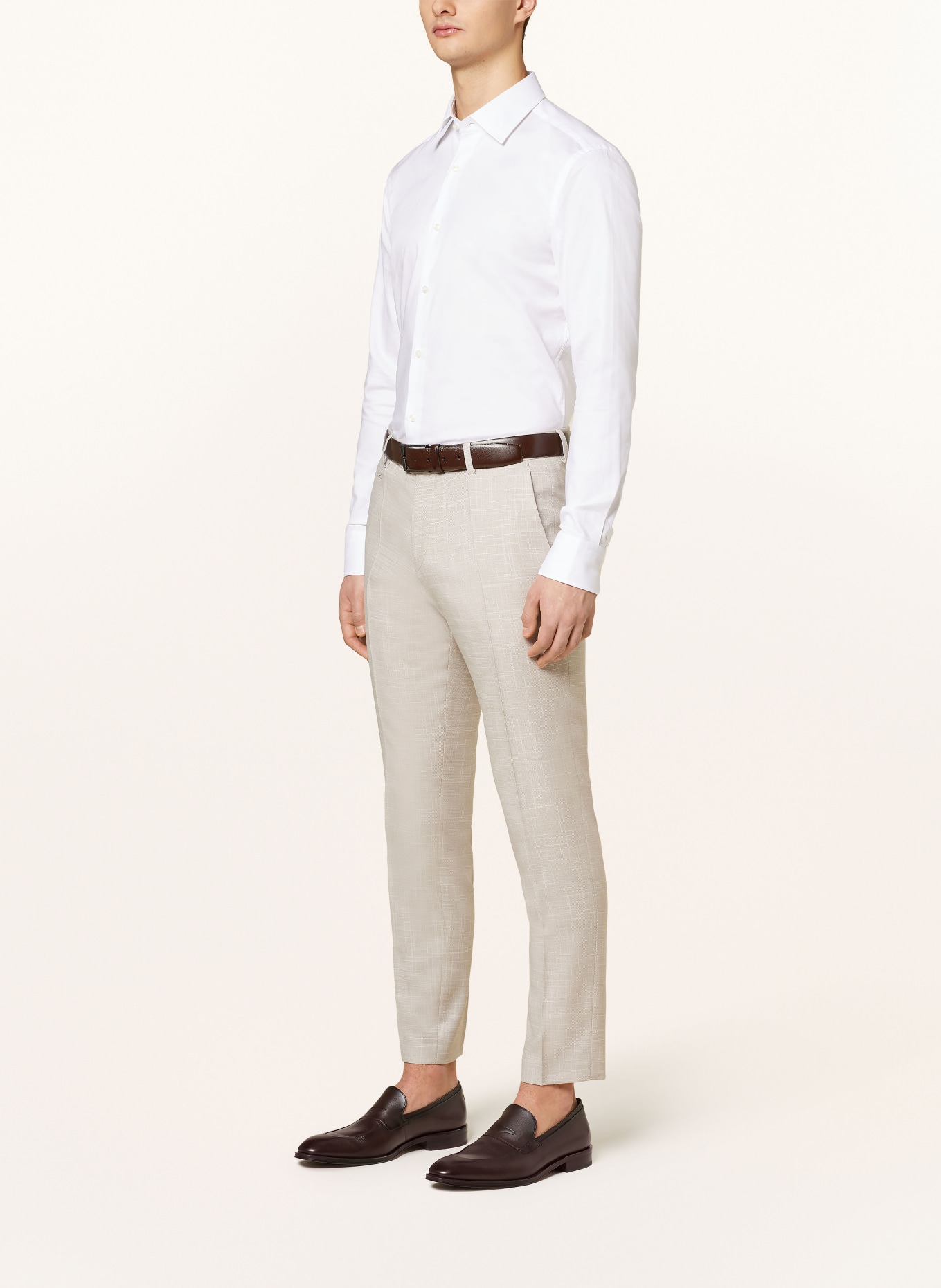 BOSS Spodnie garniturowe GENIUS slim fit, Kolor: 131 Open White (Obrazek 3)