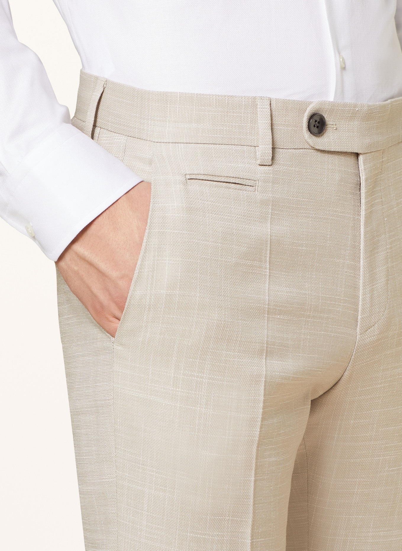 BOSS Spodnie garniturowe GENIUS slim fit, Kolor: 131 Open White (Obrazek 6)