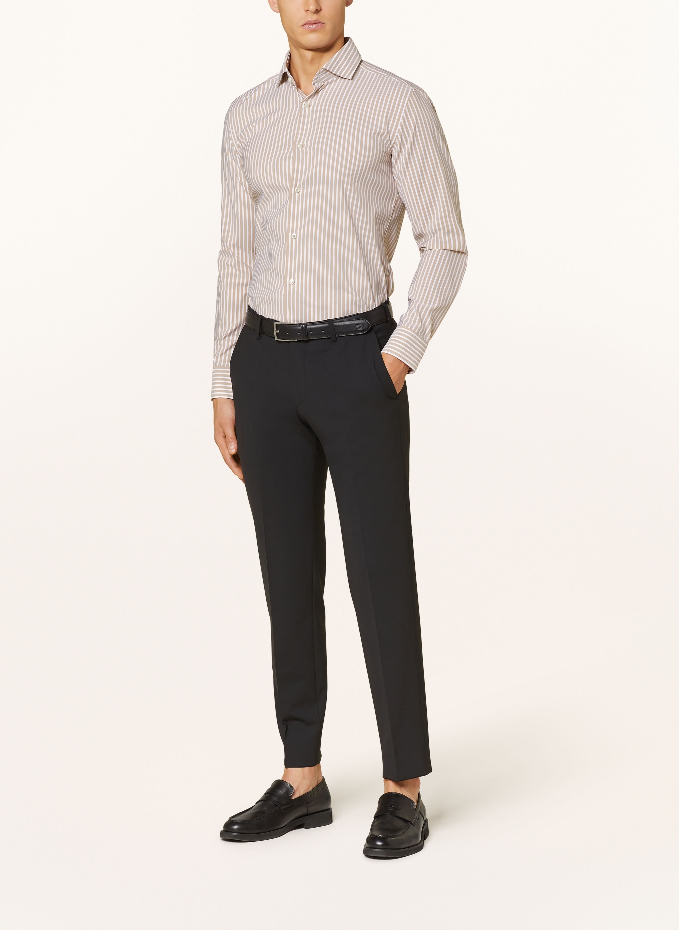 BOSS Shirt HANK slim fit, Color: BEIGE/ WHITE (Image 2)
