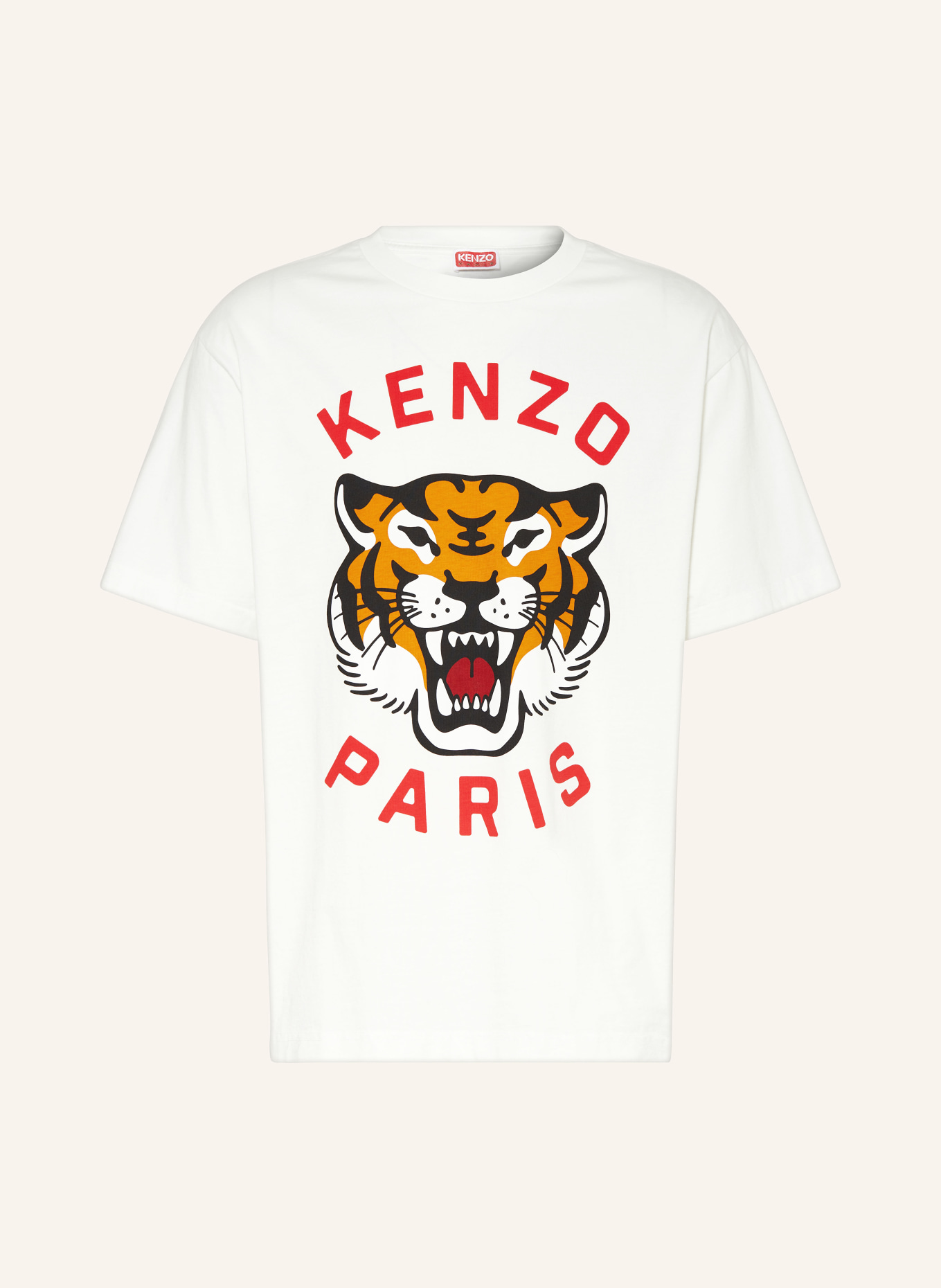 KENZO Oversized shirt TIGER, Color: WHITE/ RED/ ORANGE (Image 1)