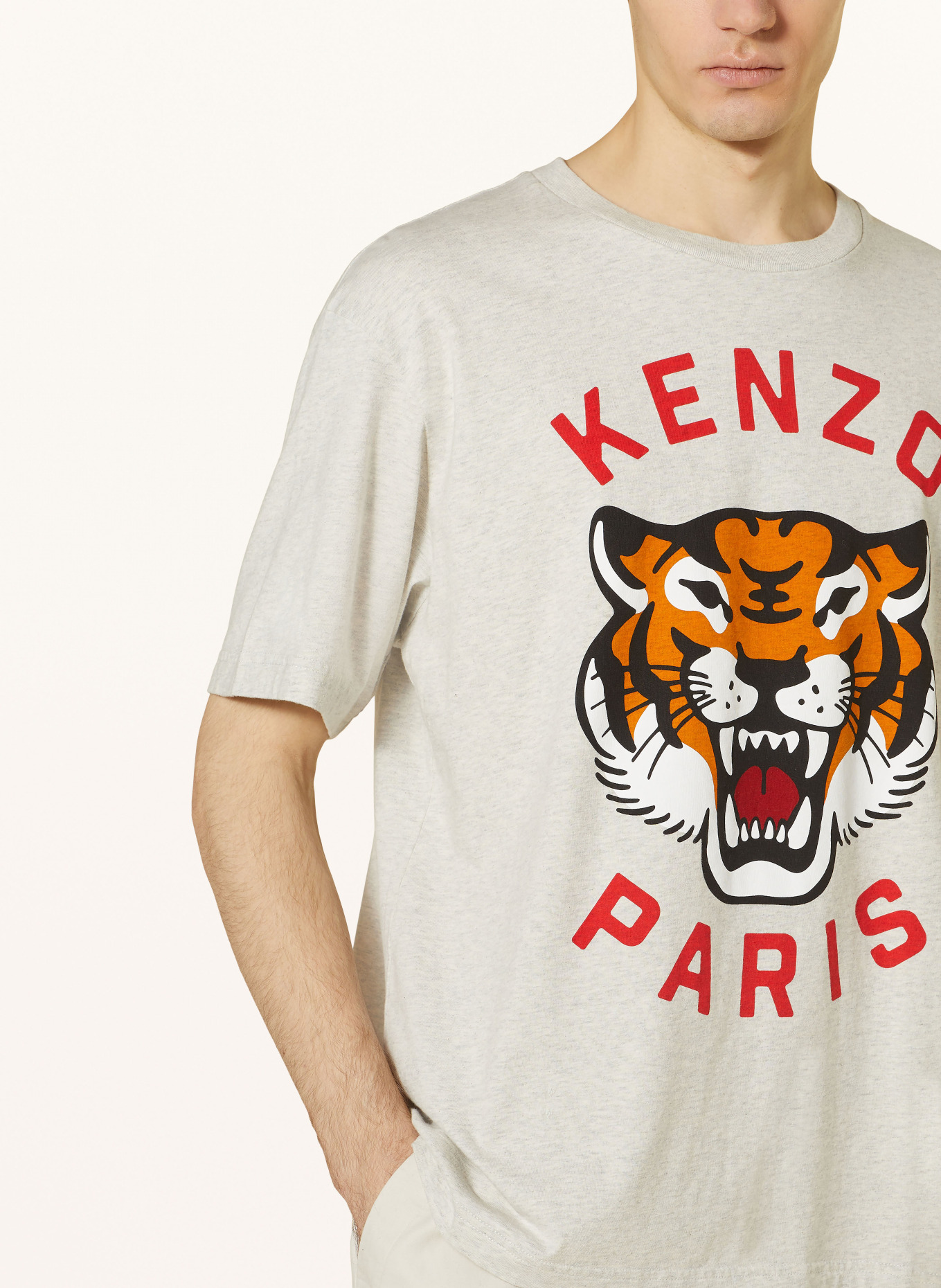 KENZO Oversized-Shirt TIGER, Farbe: HELLGRAU/ ROT/ ORANGE (Bild 4)