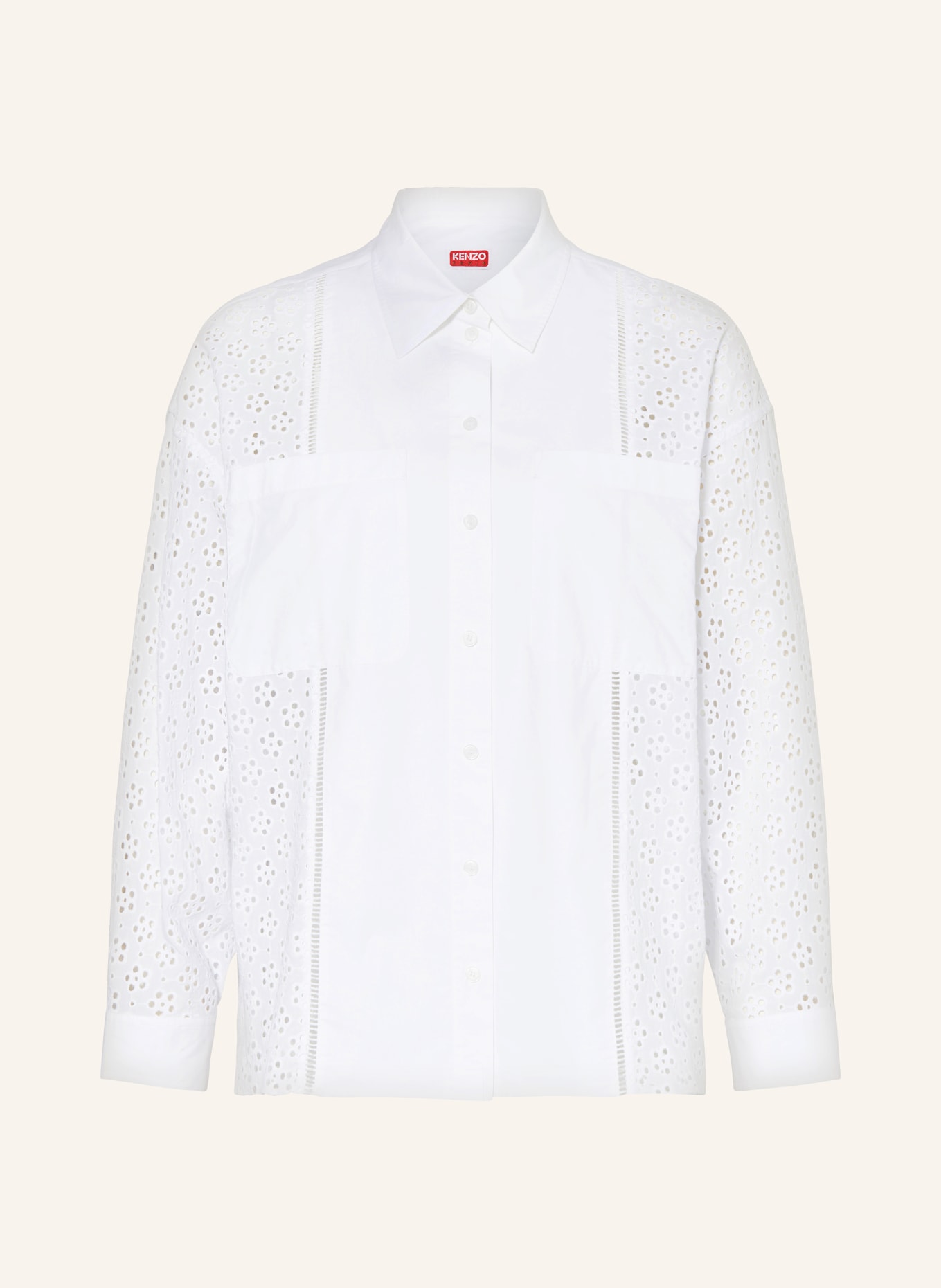 KENZO Shirt blouse with lace, Color: WHITE (Image 1)