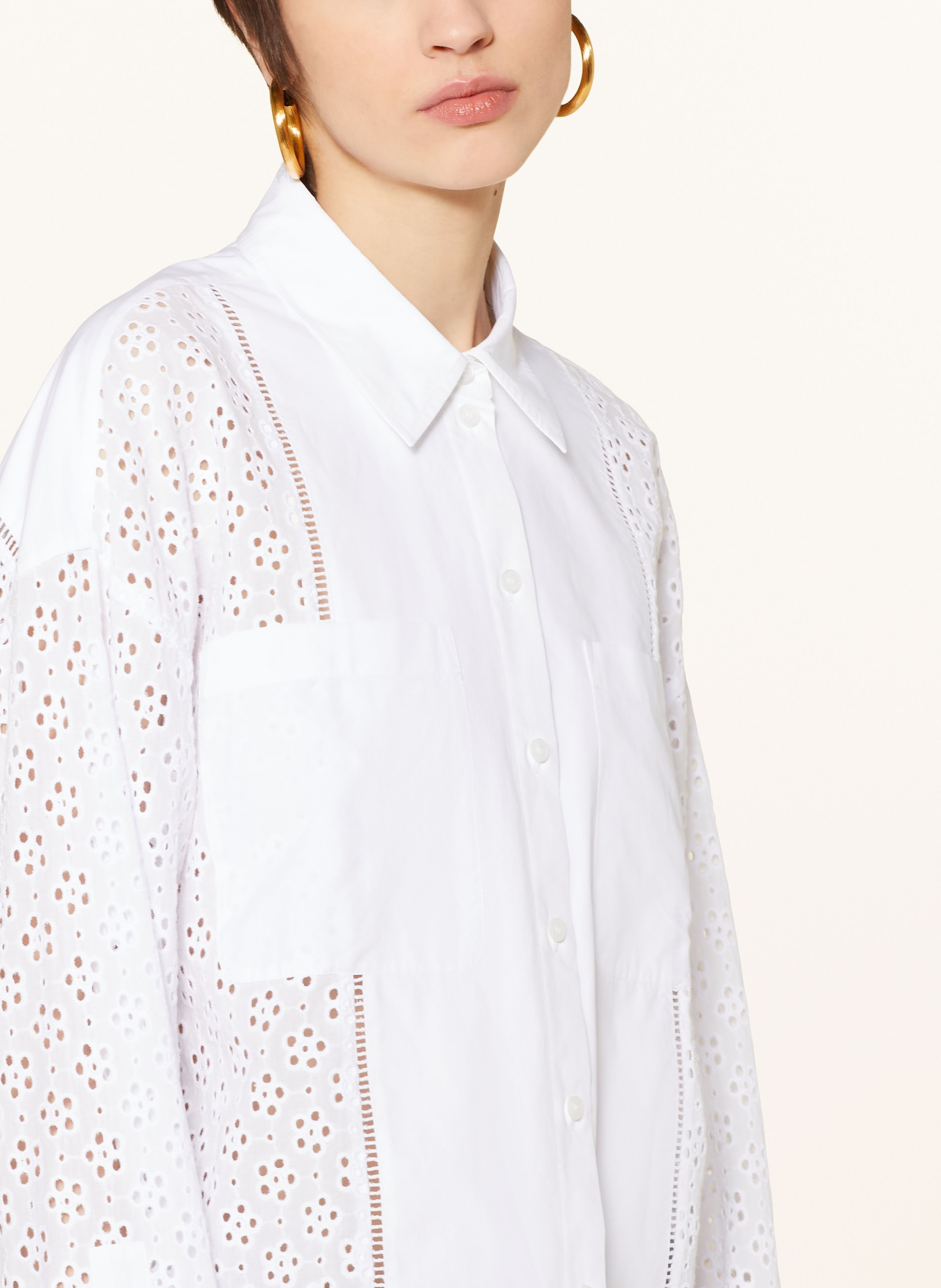 KENZO Shirt blouse with lace, Color: WHITE (Image 4)