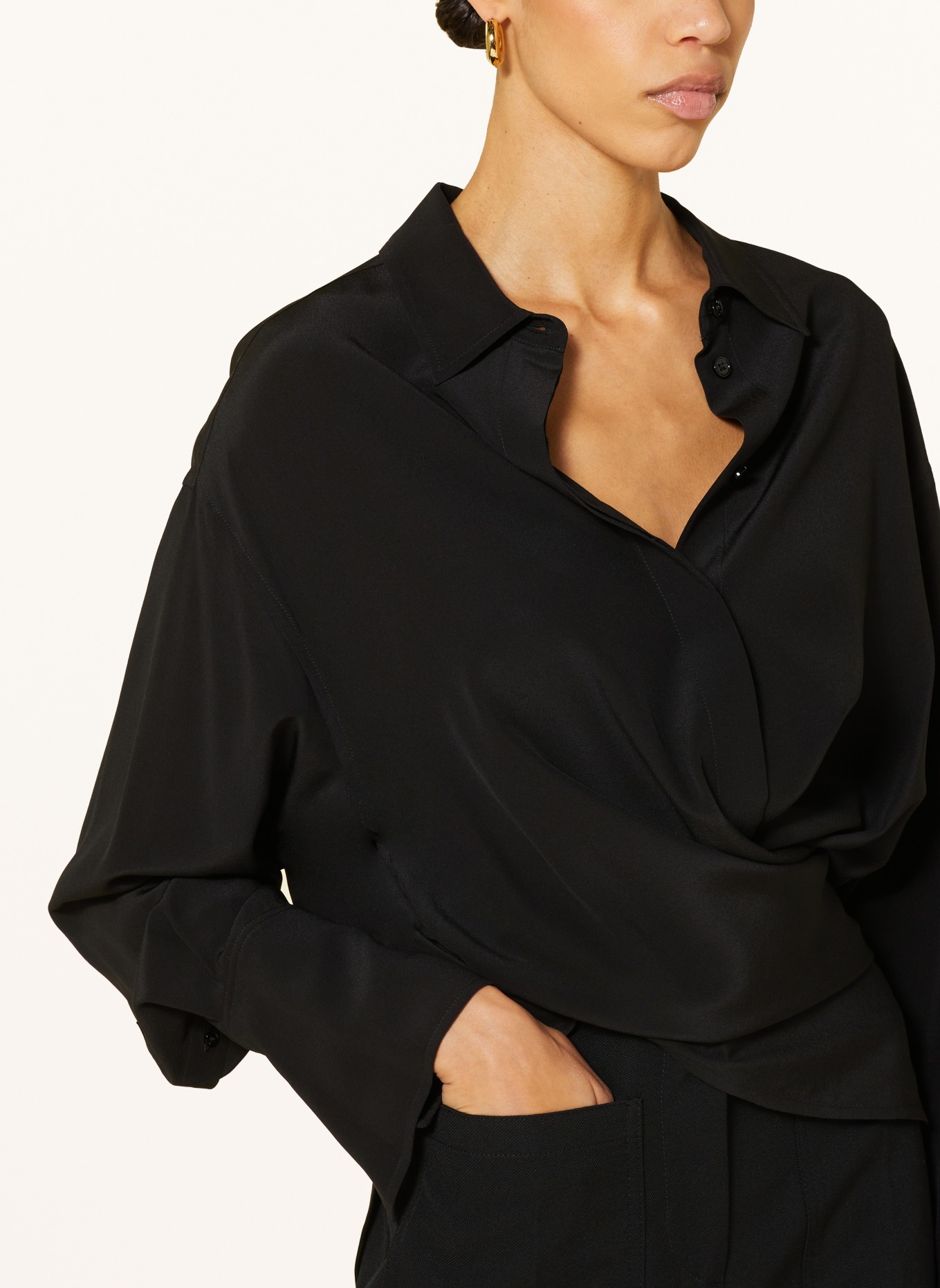 VICTORIABECKHAM Shirt blouse in silk, Color: BLACK (Image 4)