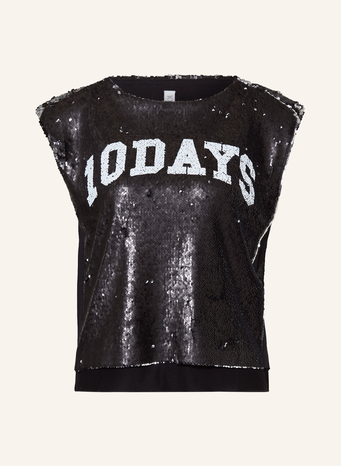 10DAYS Top with sequins, Color: BLACK/ WHITE (Image 1)