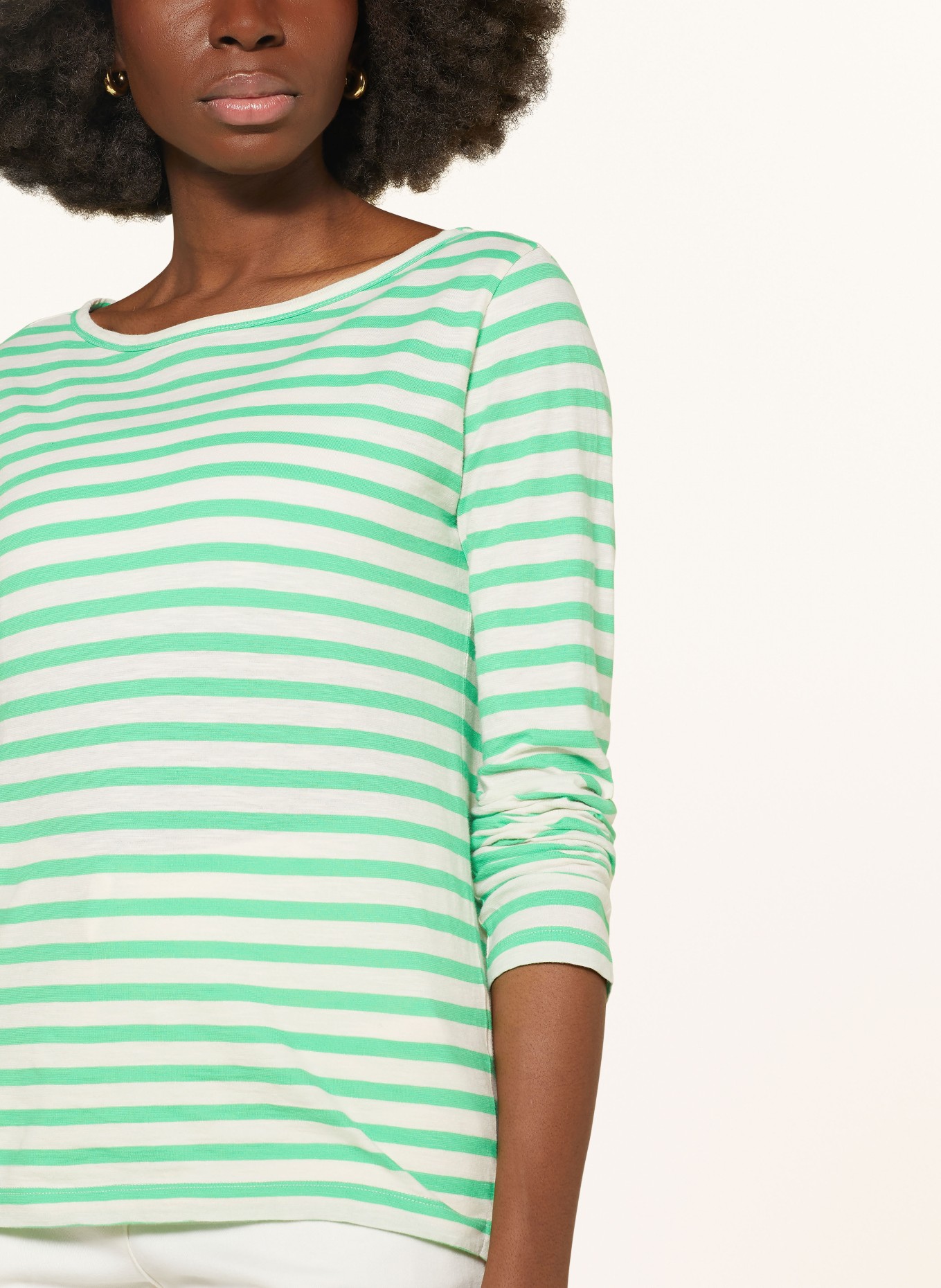10DAYS Long sleeve shirt, Color: WHITE/ GREEN (Image 4)