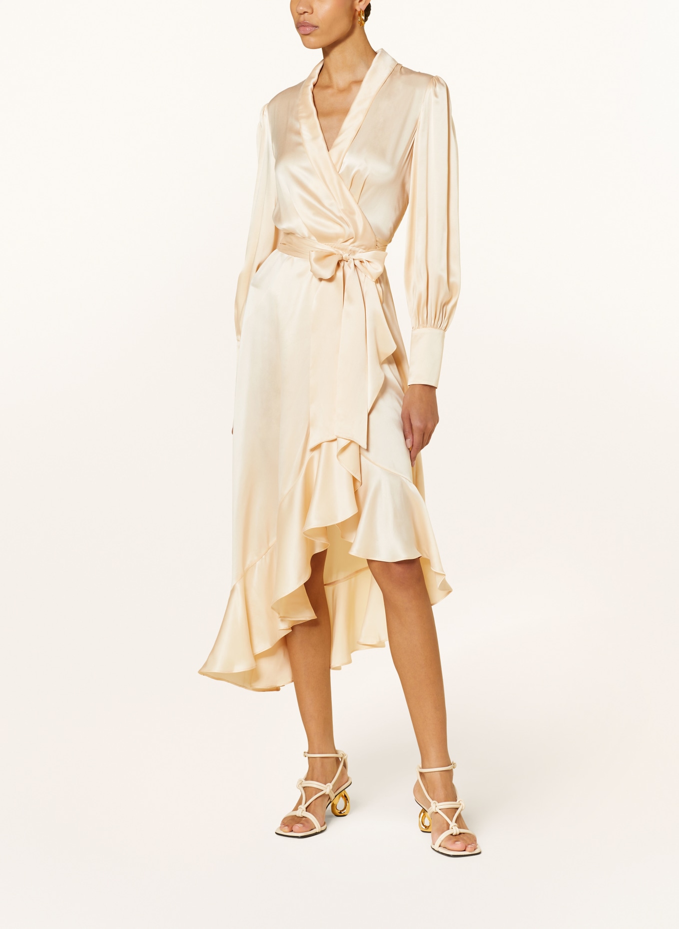 ZIMMERMANN Wrap dress made of silk with frills, Color: CREAM (Image 2)