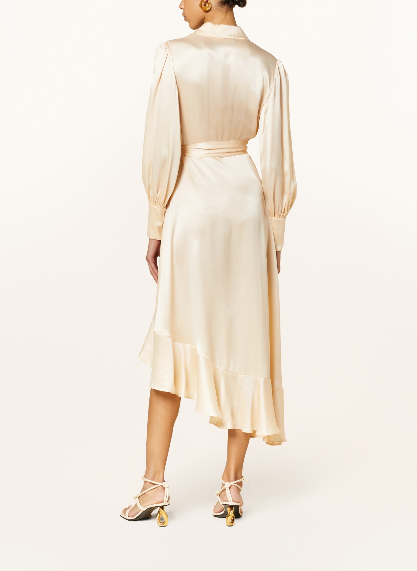 ZIMMERMANN Wrap dress made of silk with frills, Color: CREAM (Image 3)