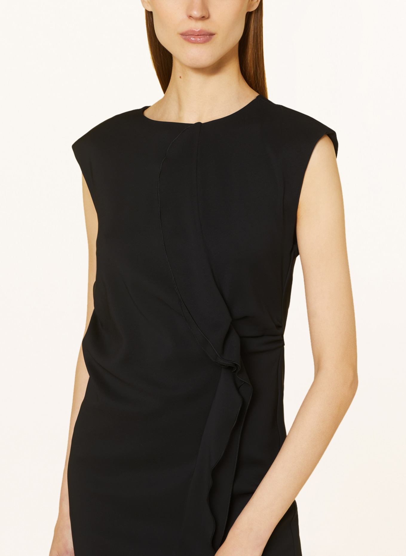 MARC CAIN Sheath dress with frills, Color: 900 BLACK (Image 4)