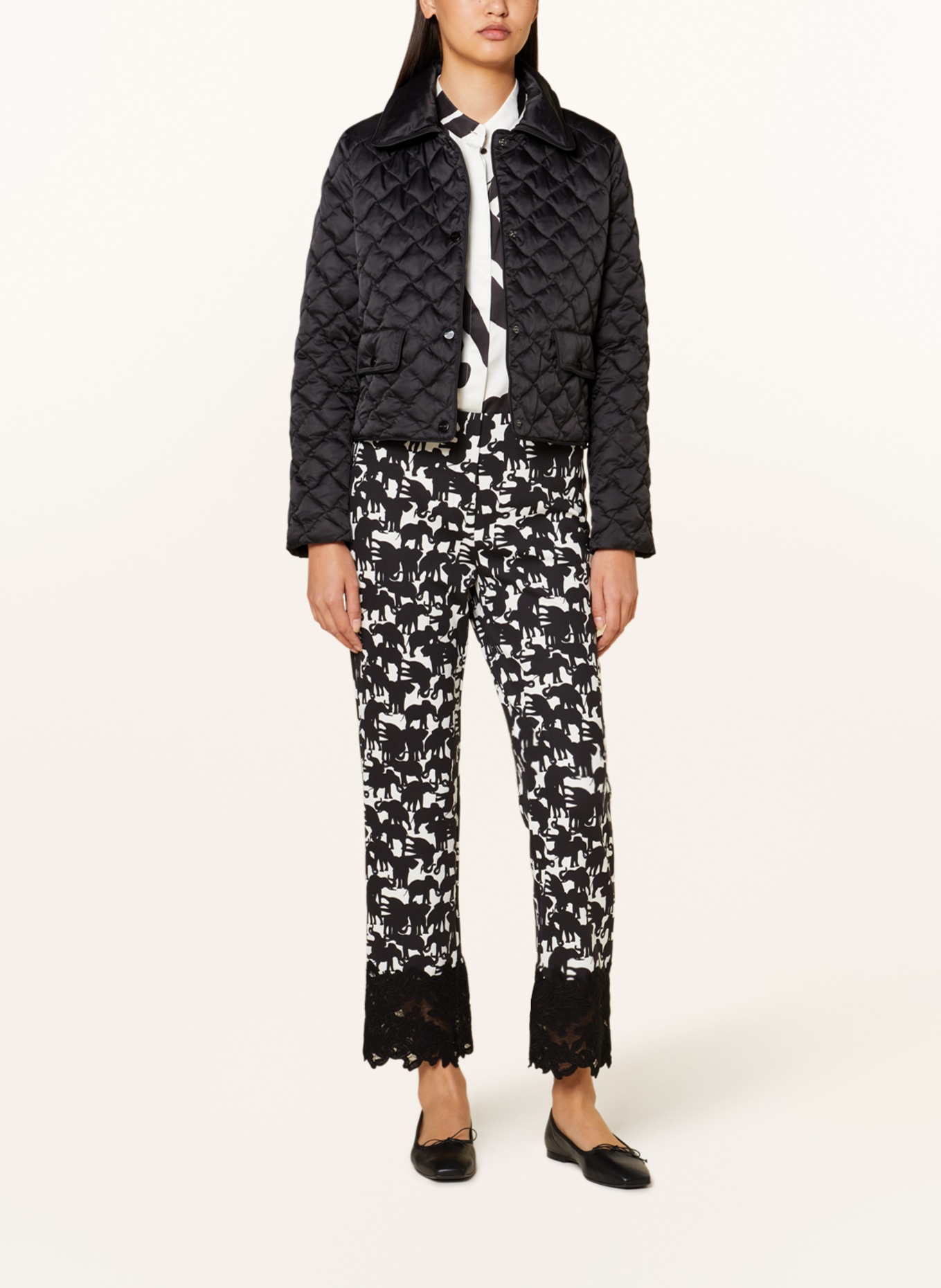 MARC CAIN Quilted jacket, Color: BLACK (Image 2)