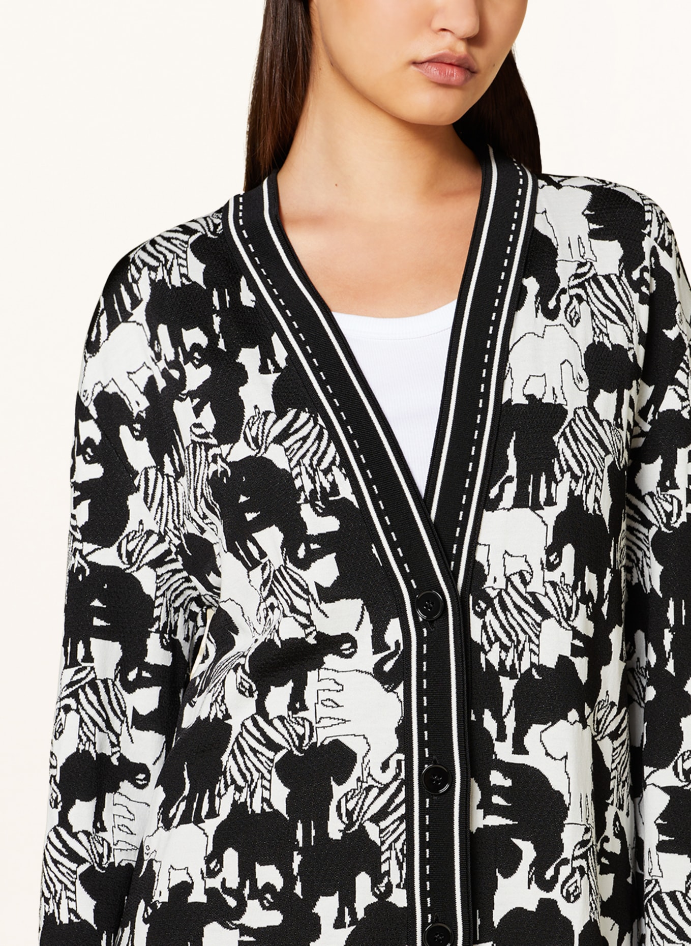 MARC CAIN Cardigan, Color: 190 white and black (Image 4)