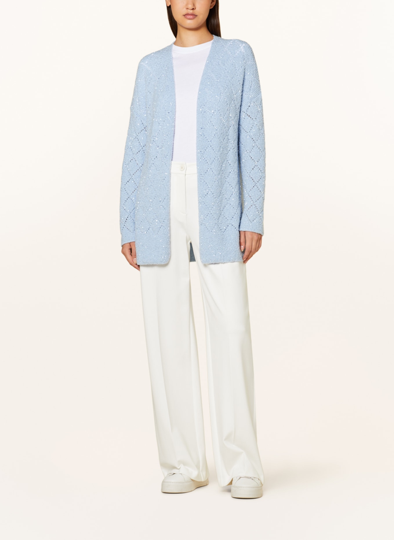 MARC CAIN Knit cardigan, Color: 320 soft summer sky (Image 2)