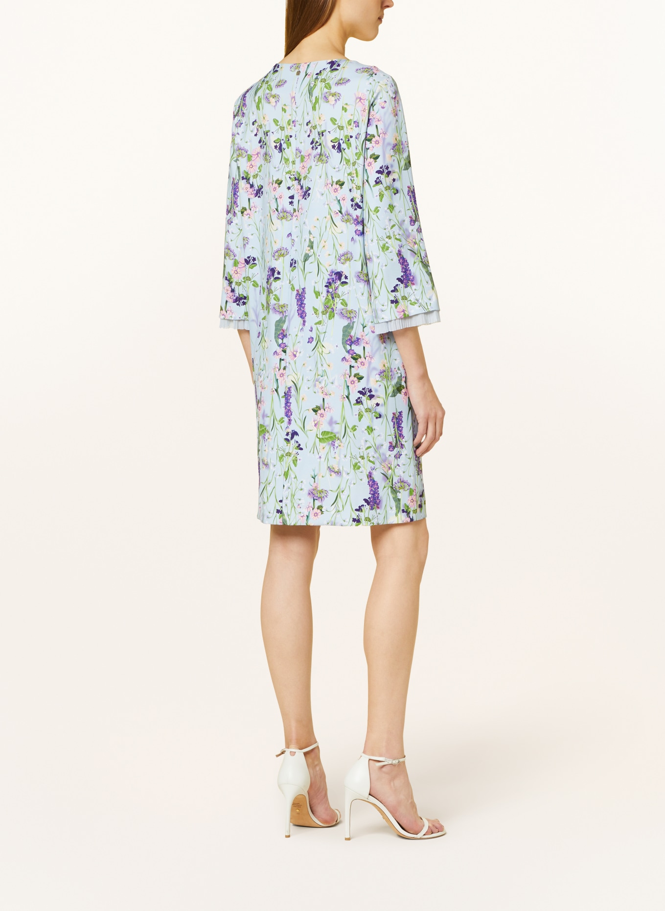 MARC CAIN Dress with 3/4 sleeves and ruffles, Color: 320 soft summer sky (Image 3)