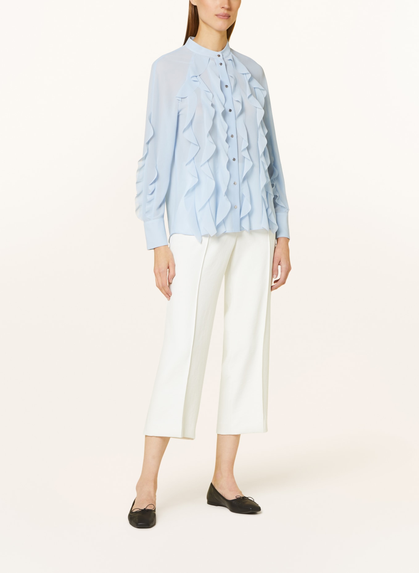 MARC CAIN Bluse mit Volants, Farbe: HELLBLAU (Bild 2)
