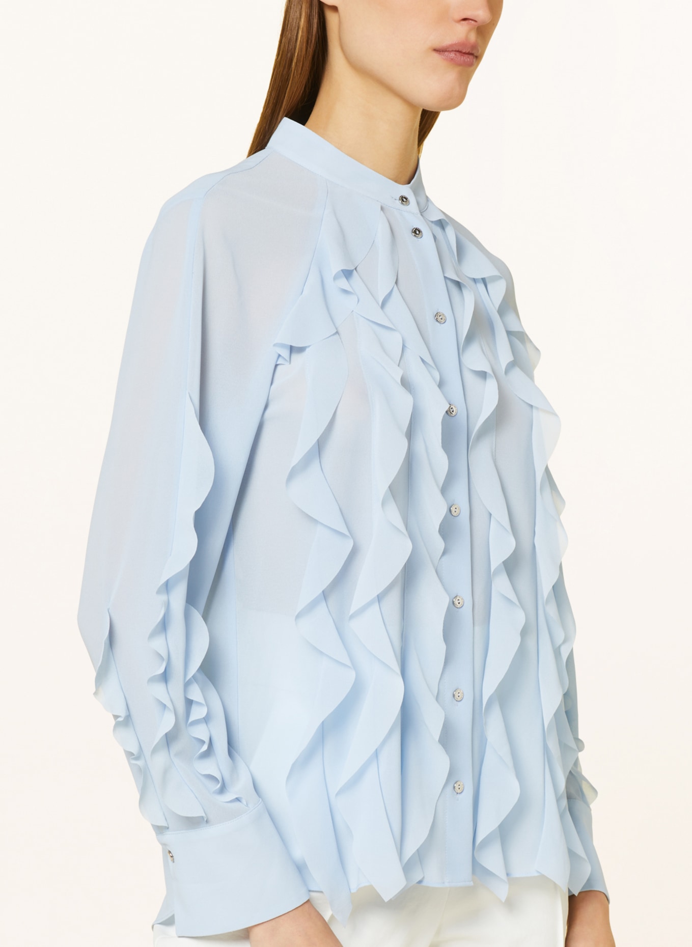 MARC CAIN Bluse mit Volants, Farbe: HELLBLAU (Bild 4)
