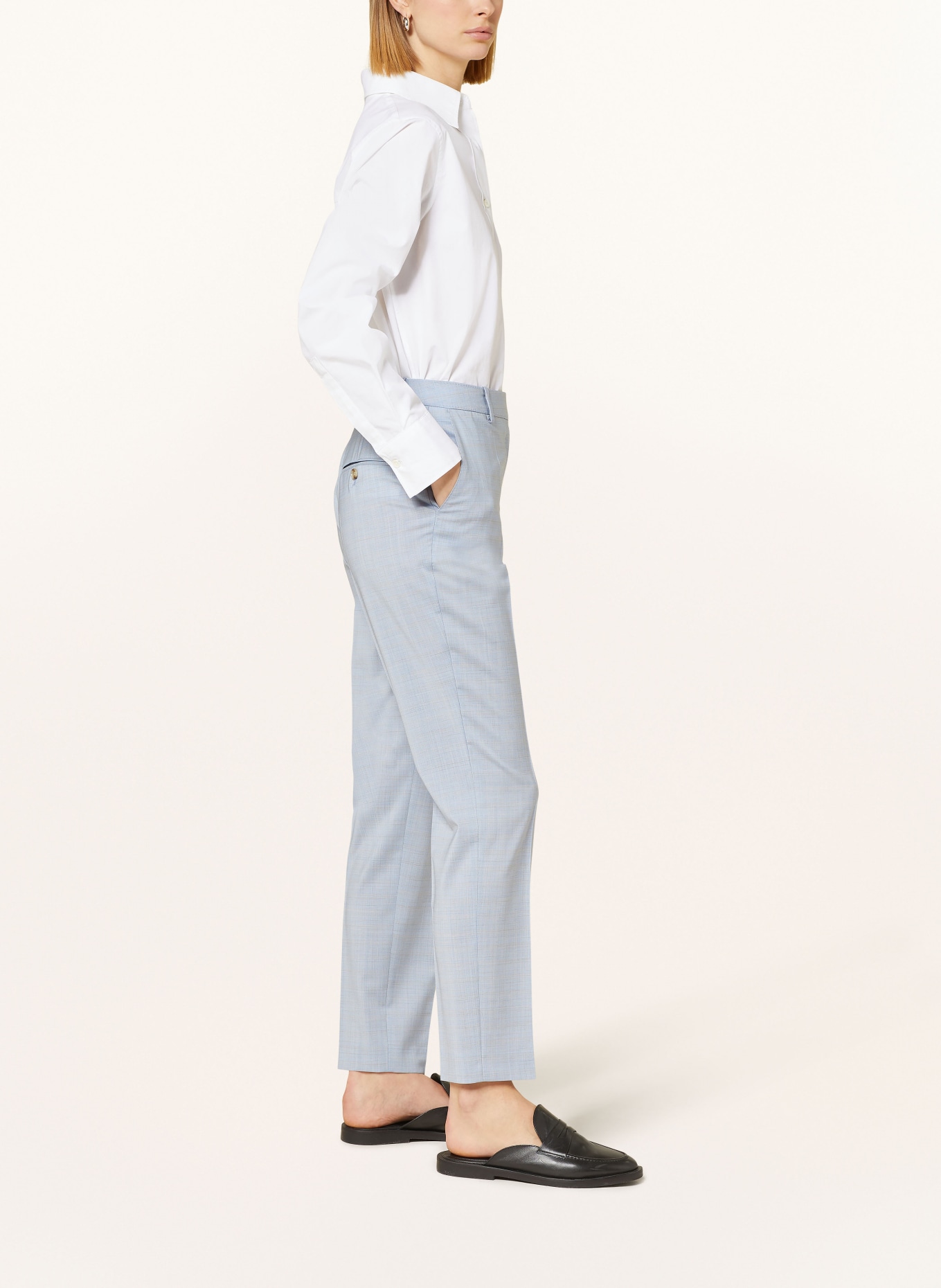 BOSS Trousers TAMATA, Color: LIGHT BLUE/ LIGHT ORANGE (Image 4)