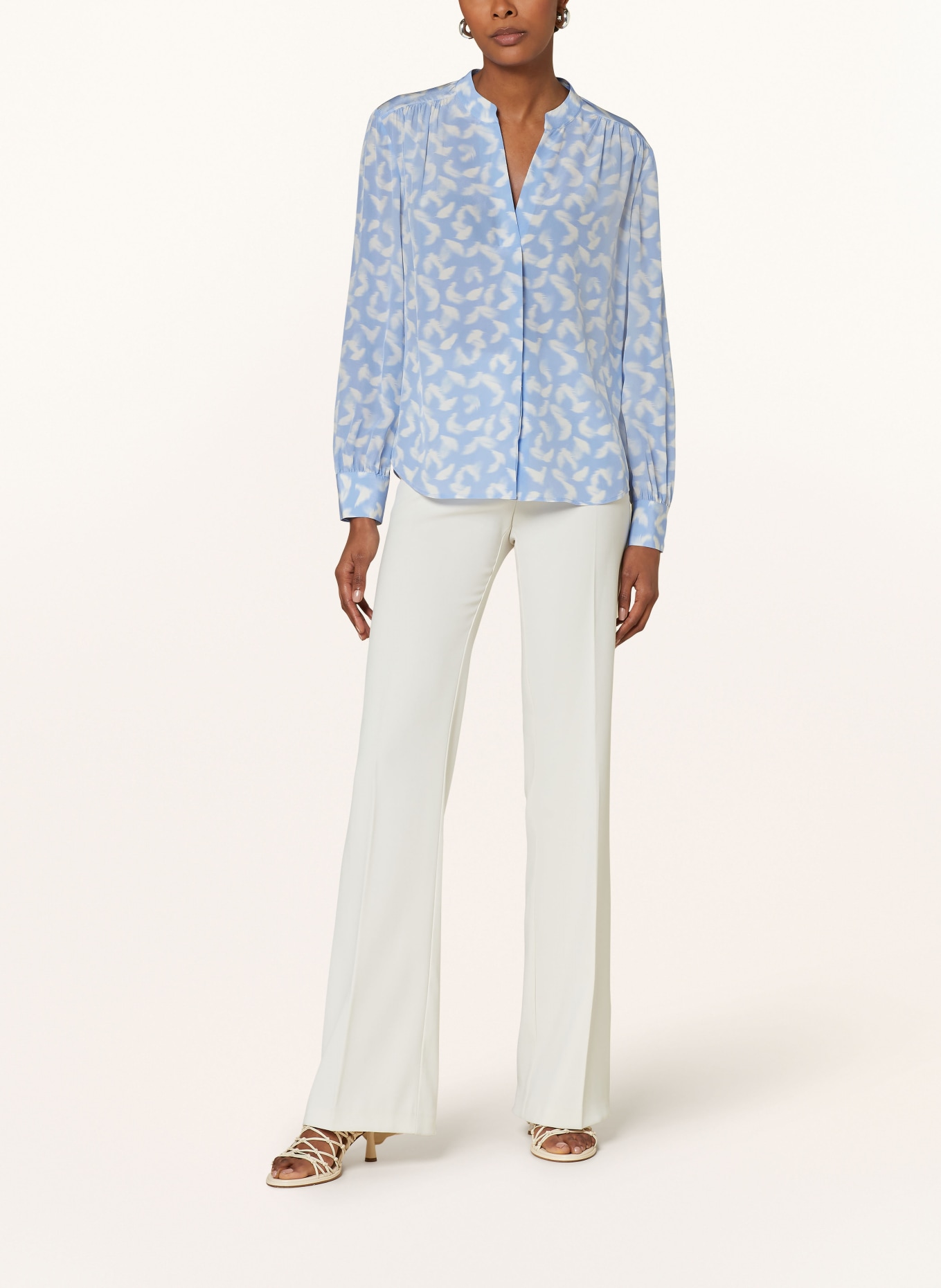 BOSS Silk blouse BANORA18, Color: LIGHT BLUE/ WHITE (Image 2)
