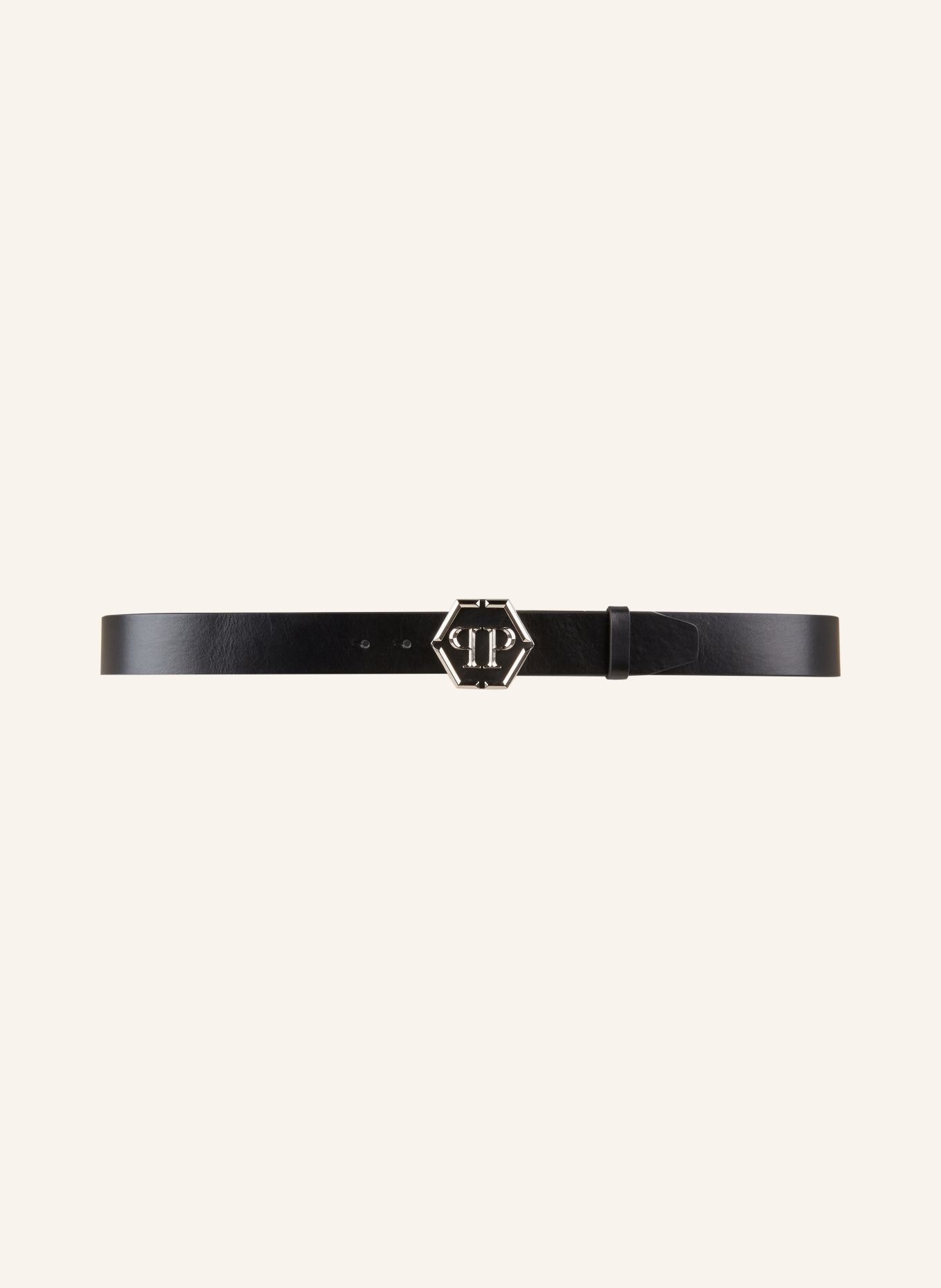 PHILIPP PLEIN Leather belt HEXAGON, Color: BLACK (Image 2)
