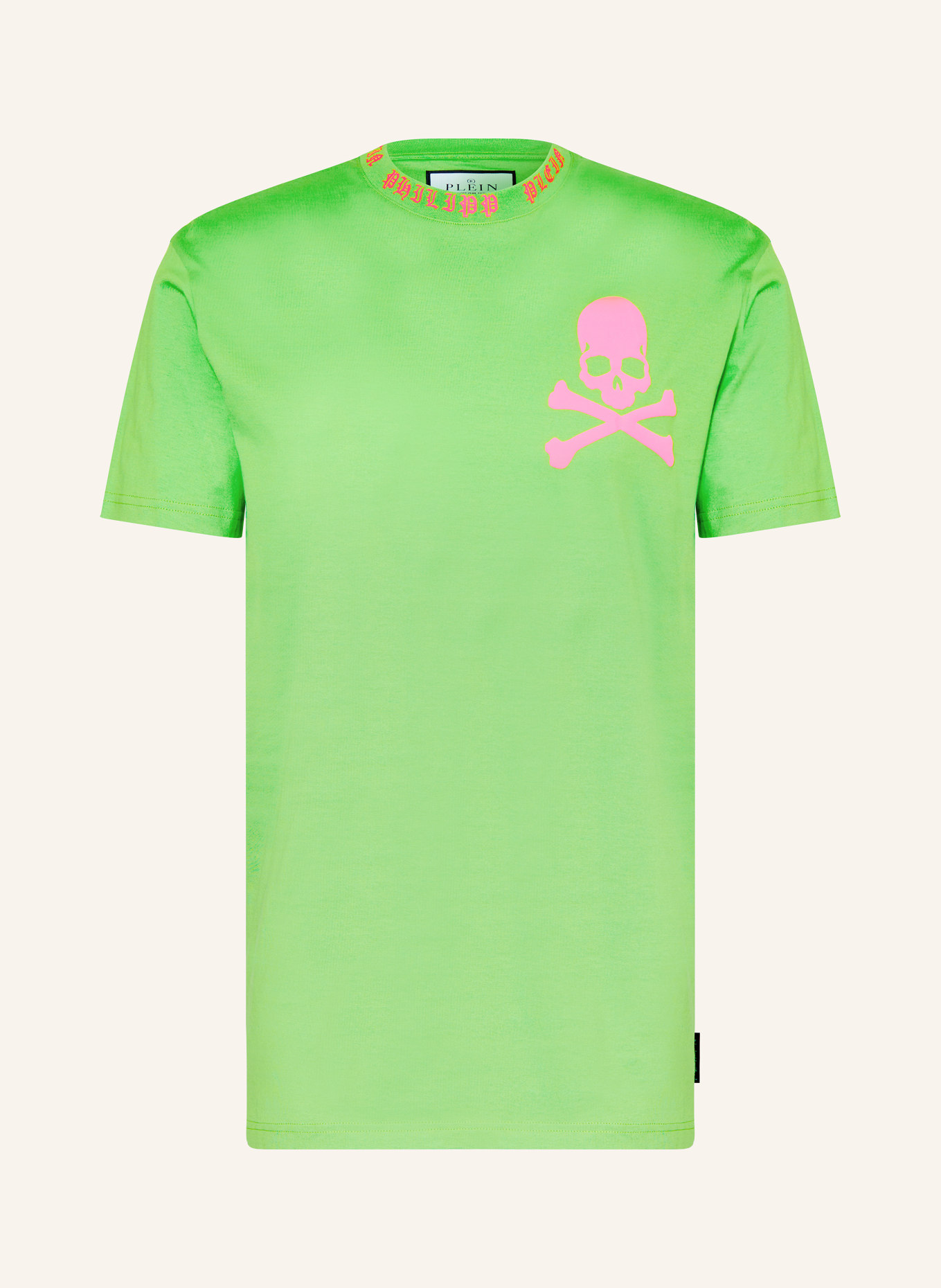 PHILIPP PLEIN T-shirt, Kolor: ZIELONY/ MOCNORÓŻOWY (Obrazek 1)