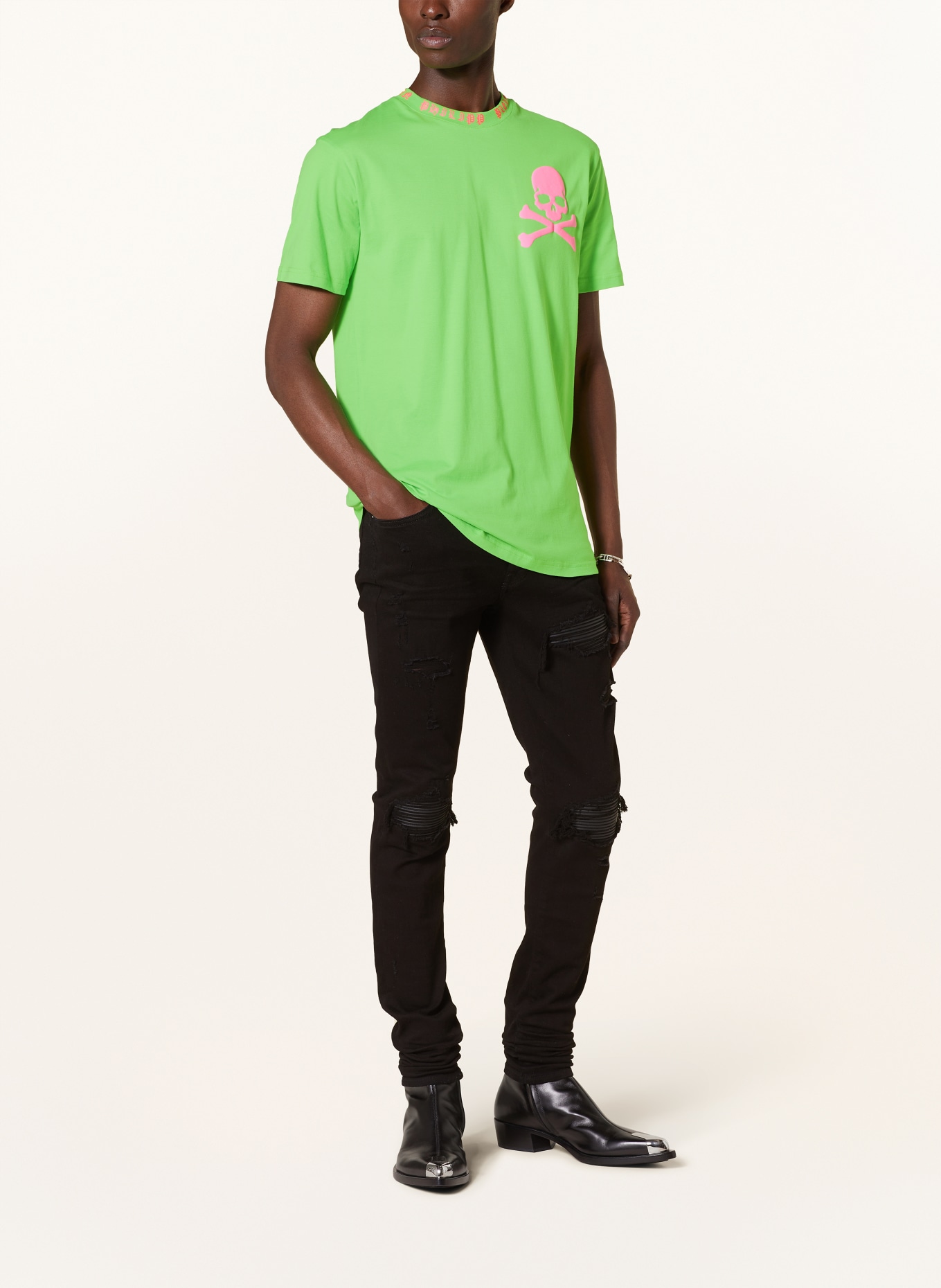 PHILIPP PLEIN T-shirt, Color: GREEN/ PINK (Image 2)