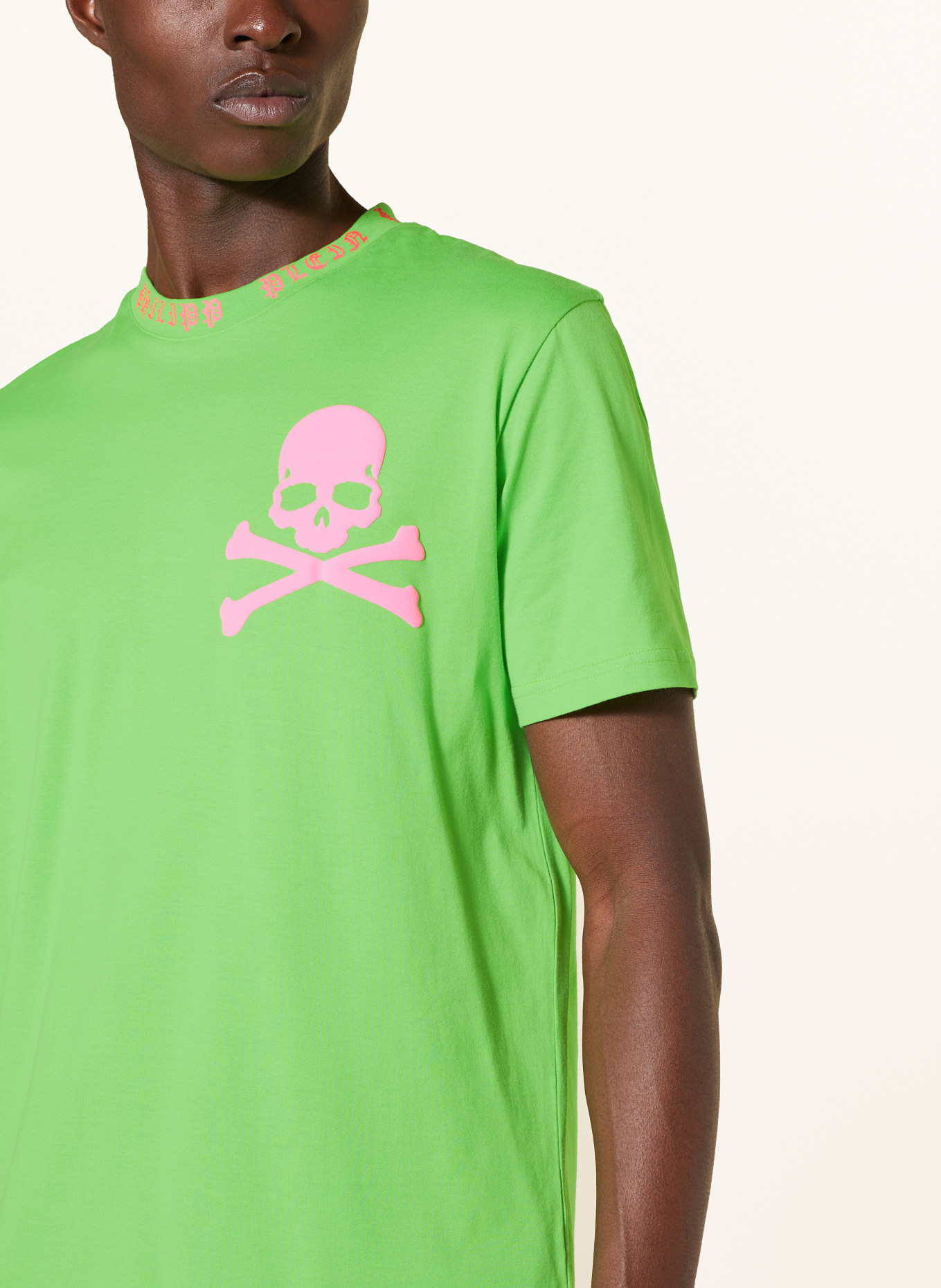 PHILIPP PLEIN T-shirt, Kolor: ZIELONY/ MOCNORÓŻOWY (Obrazek 4)