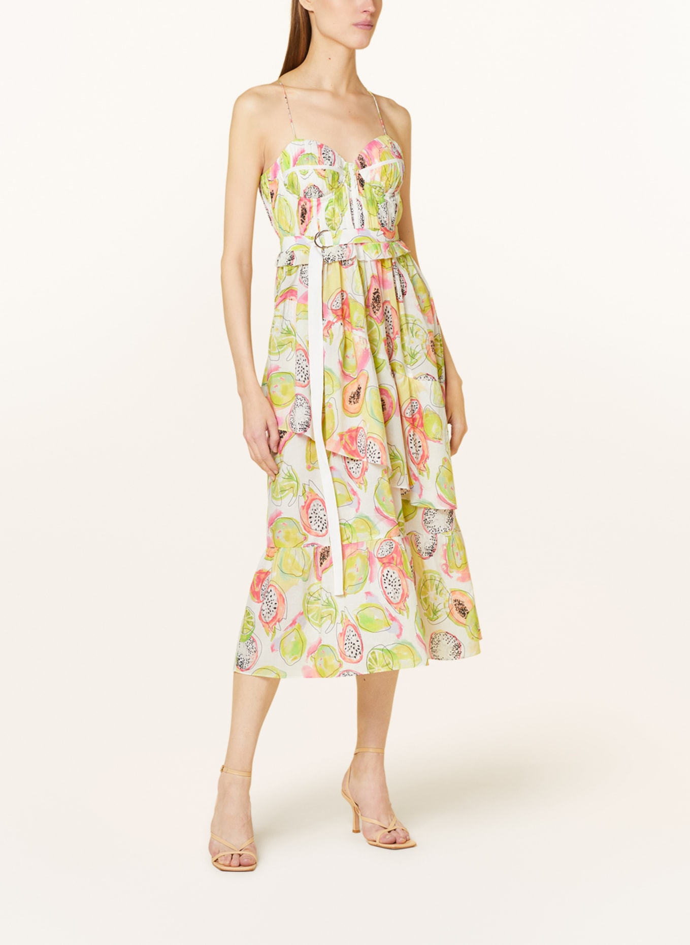 MARC CAIN Sukienka z plisami, Kolor: 420 pale lemon (Obrazek 2)
