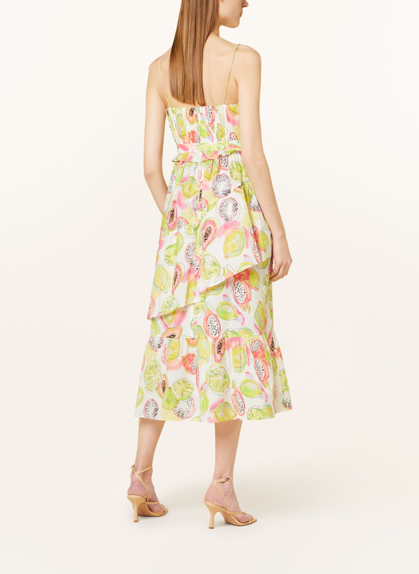 MARC CAIN Sukienka z plisami, Kolor: 420 pale lemon (Obrazek 3)