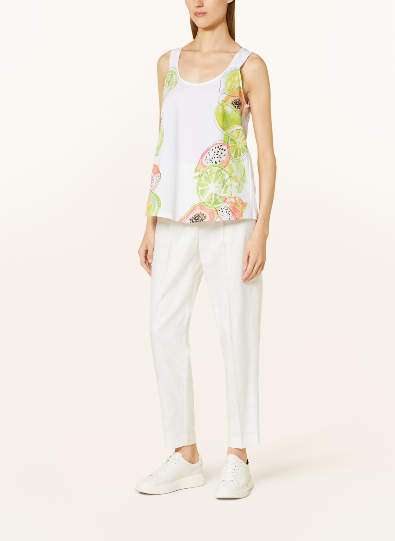 MARC CAIN Top in mixed materials, Color: 100 WHITE (Image 2)