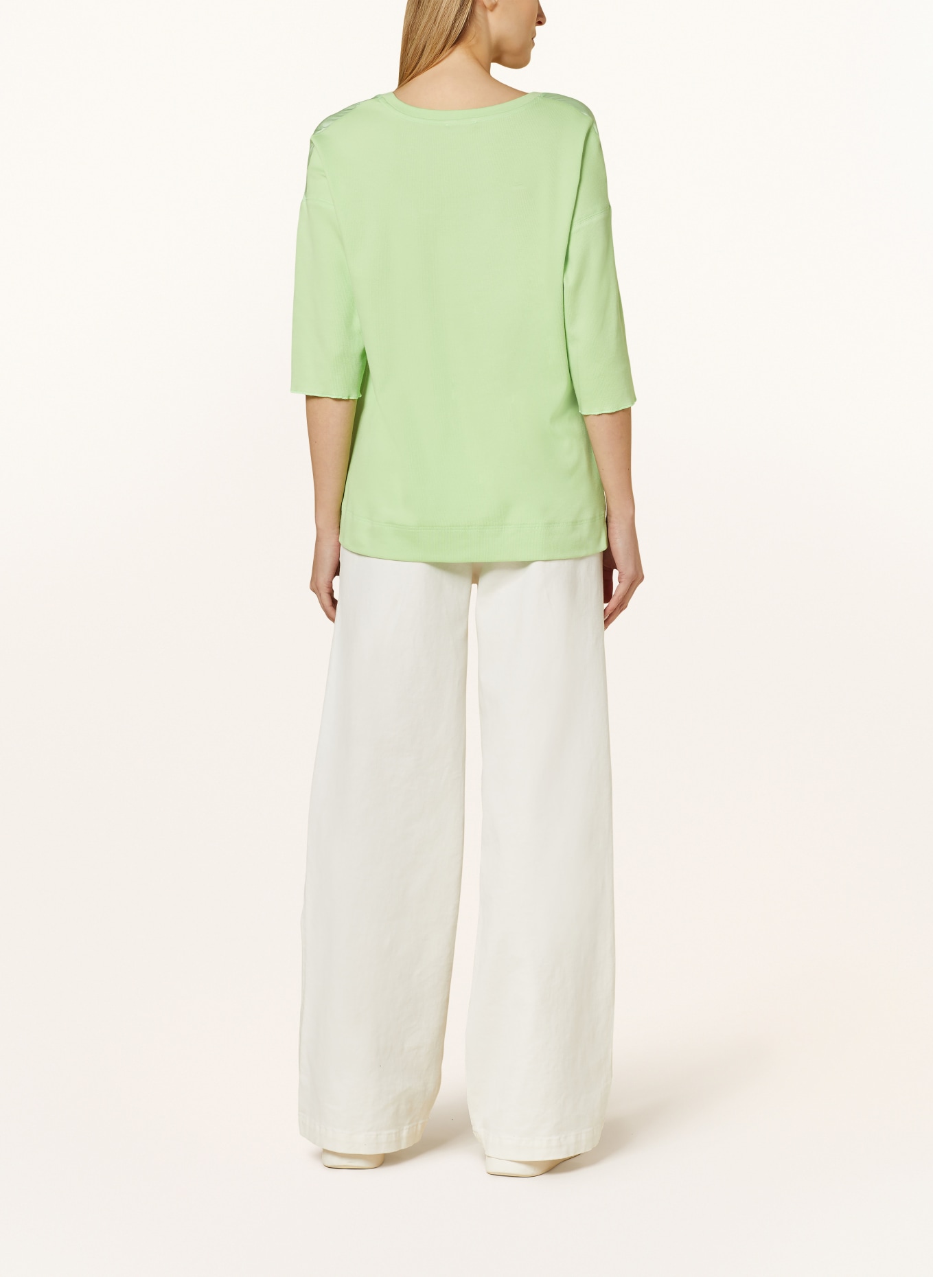 MARC CAIN Shirt blouse in mixed materials, Color: 531 light apple green (Image 3)