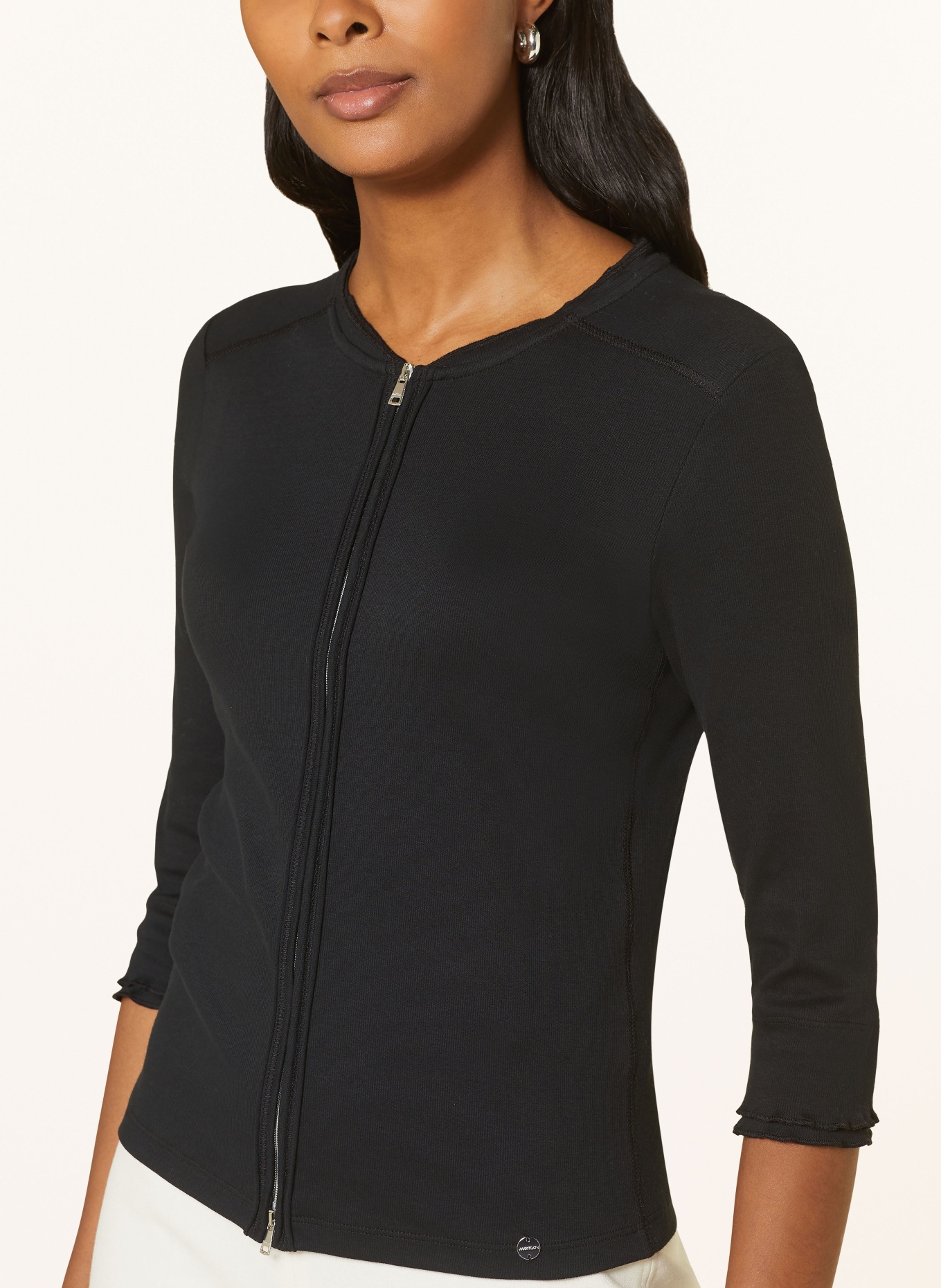 MARC CAIN Cardigan with 3/4 sleeves, Color: 900 BLACK (Image 4)