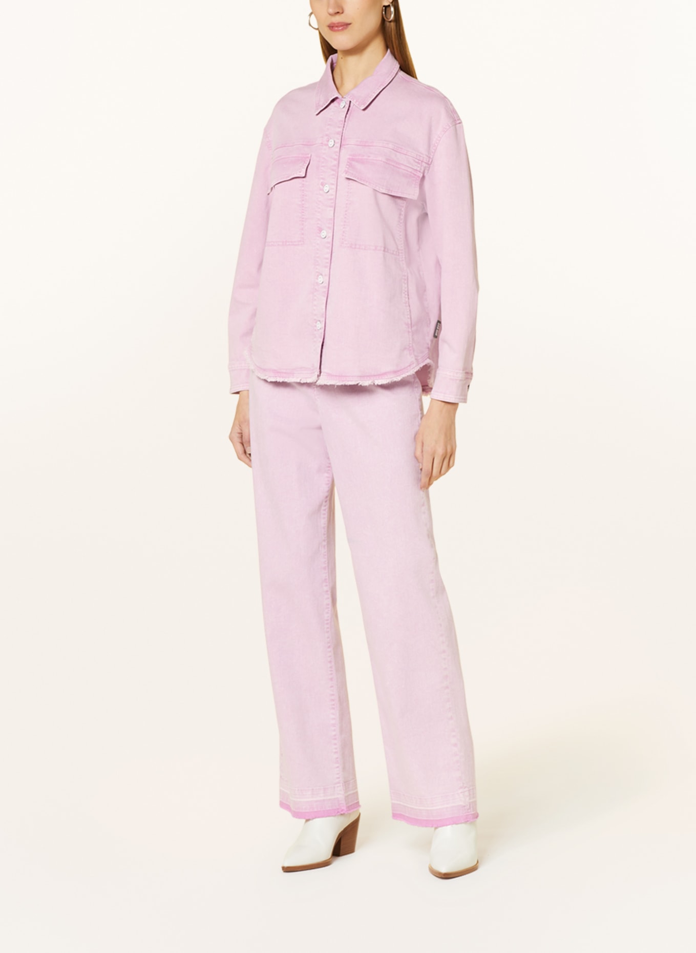 MARC CAIN Denim blouse, Color: 708 bright pink lavender (Image 2)