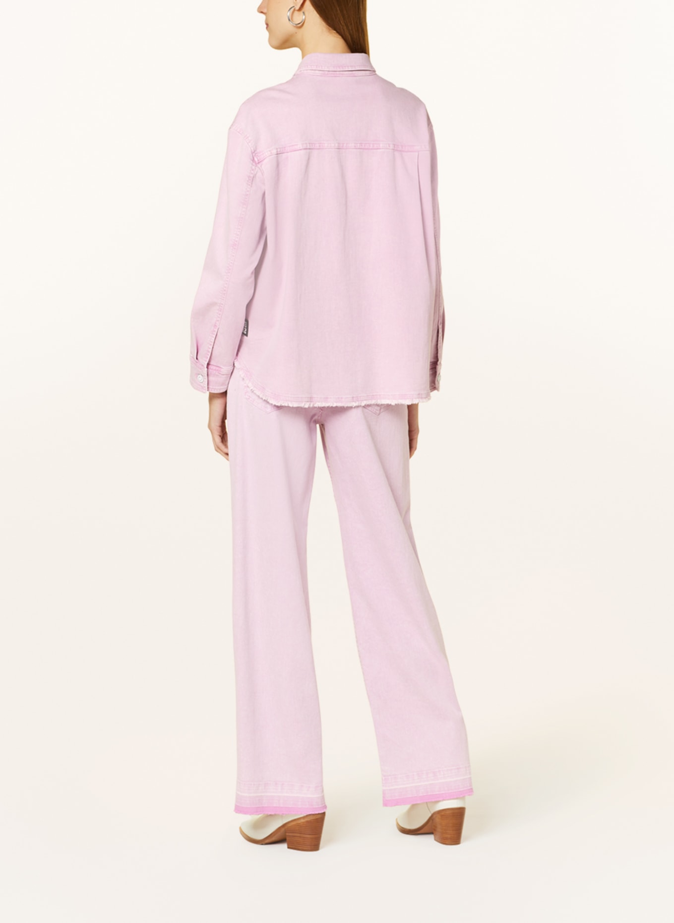MARC CAIN Denim blouse, Color: 708 bright pink lavender (Image 3)