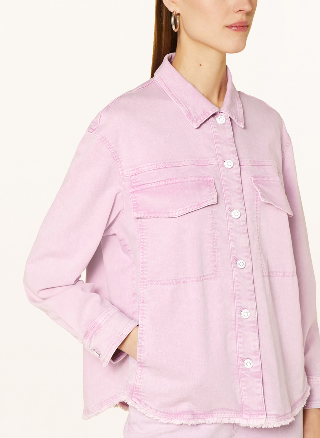 MARC CAIN Denim blouse, Color: 708 bright pink lavender (Image 4)
