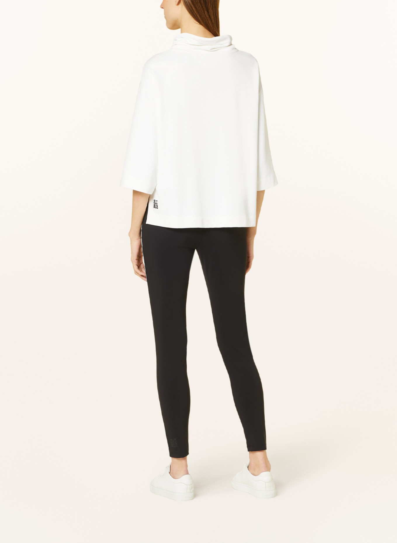 MARC CAIN Sweatshirt with 3/4 sleeves, Color: 190 white and black (Image 3)