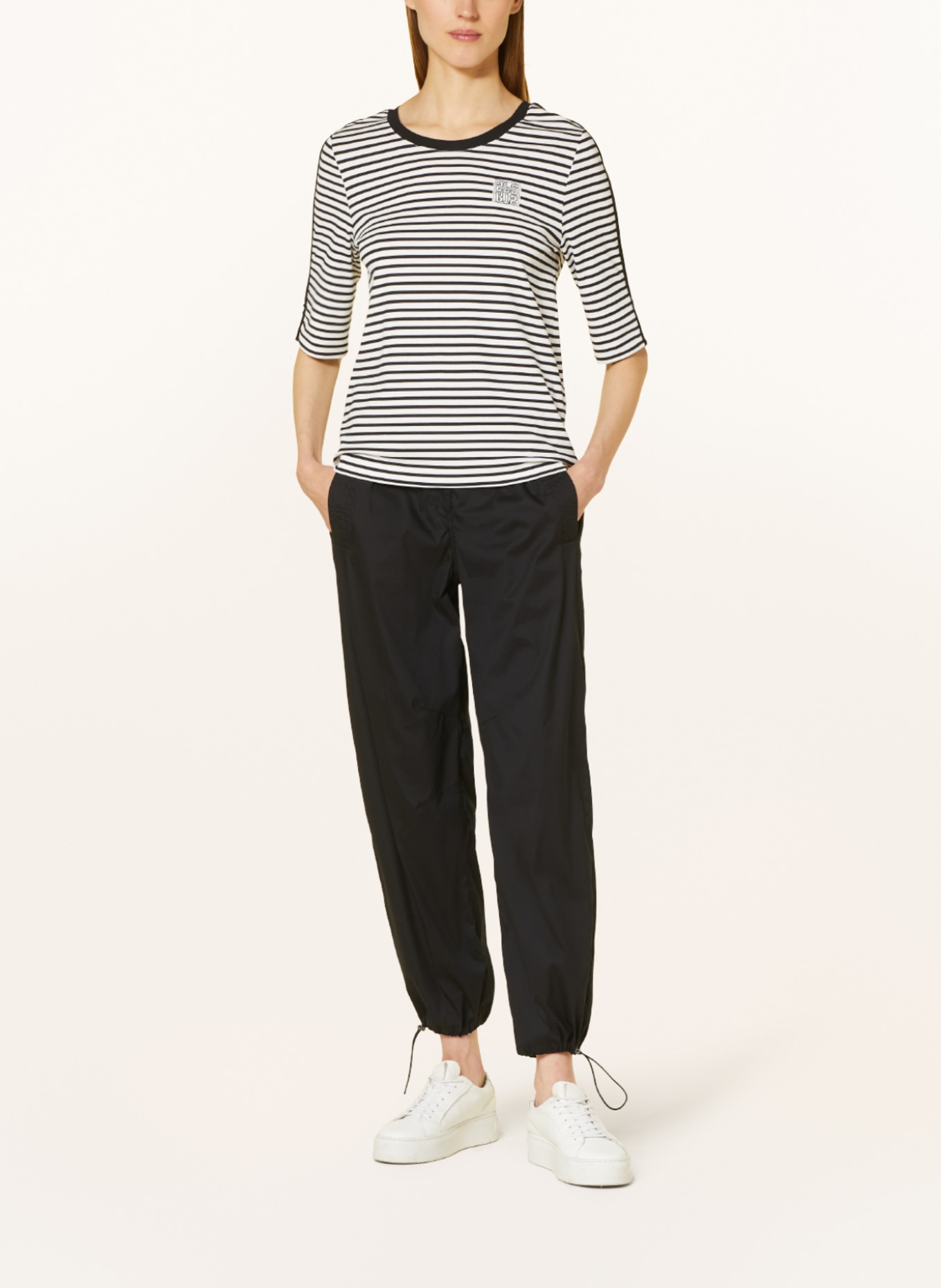 MARC CAIN Shirt with 3/4 sleeves, Color: 190 white and black (Image 2)