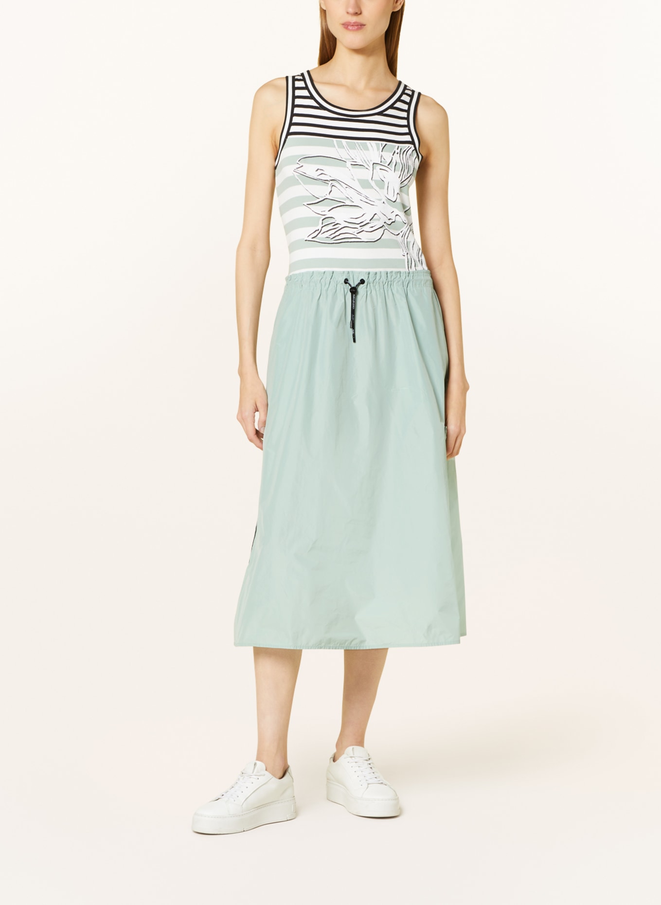 MARC CAIN Dress in mixed materials, Color: 509 soft sage (Image 2)
