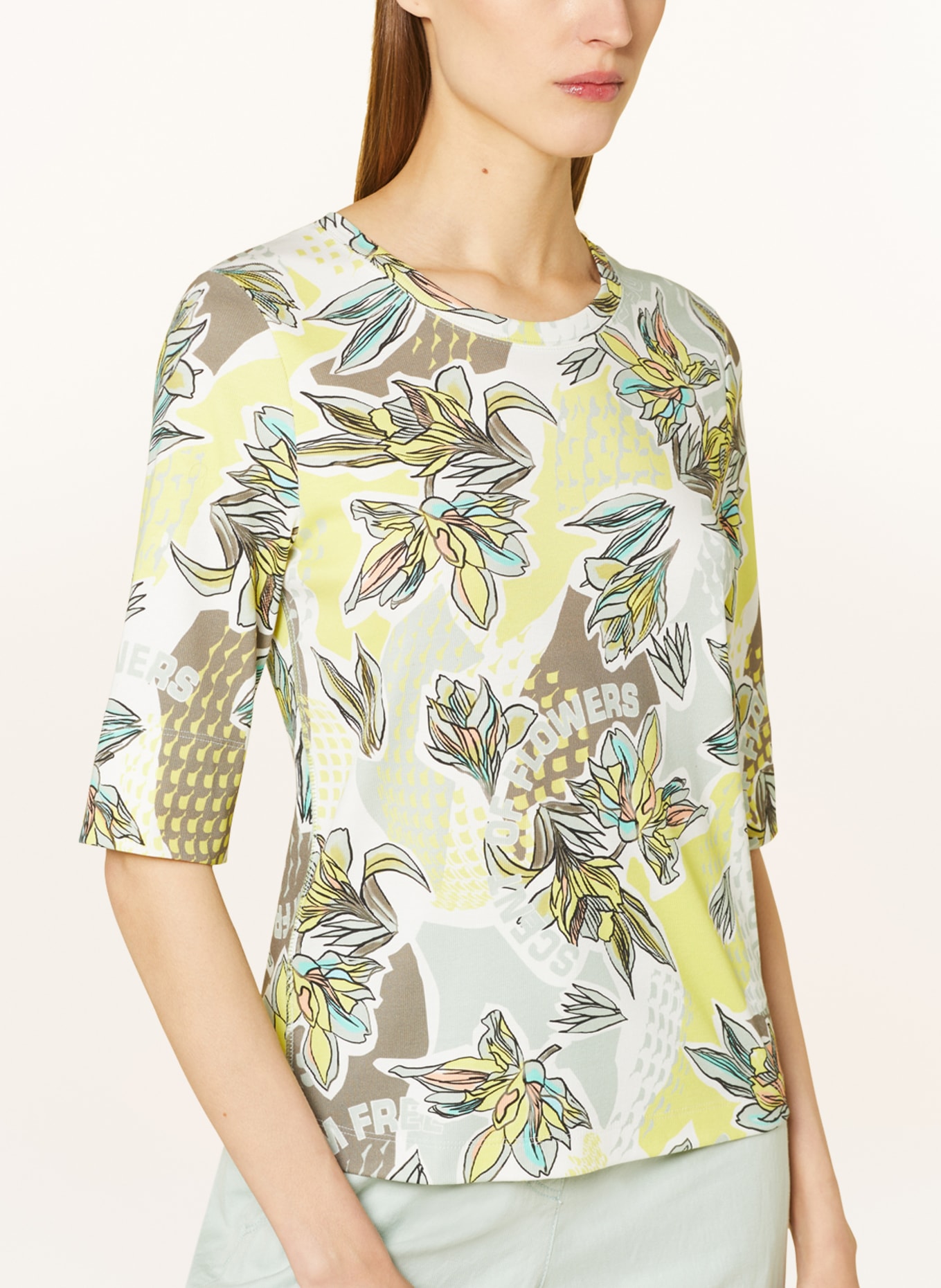 MARC CAIN Shirt with 3/4 sleeves, Color: 509 soft sage (Image 4)