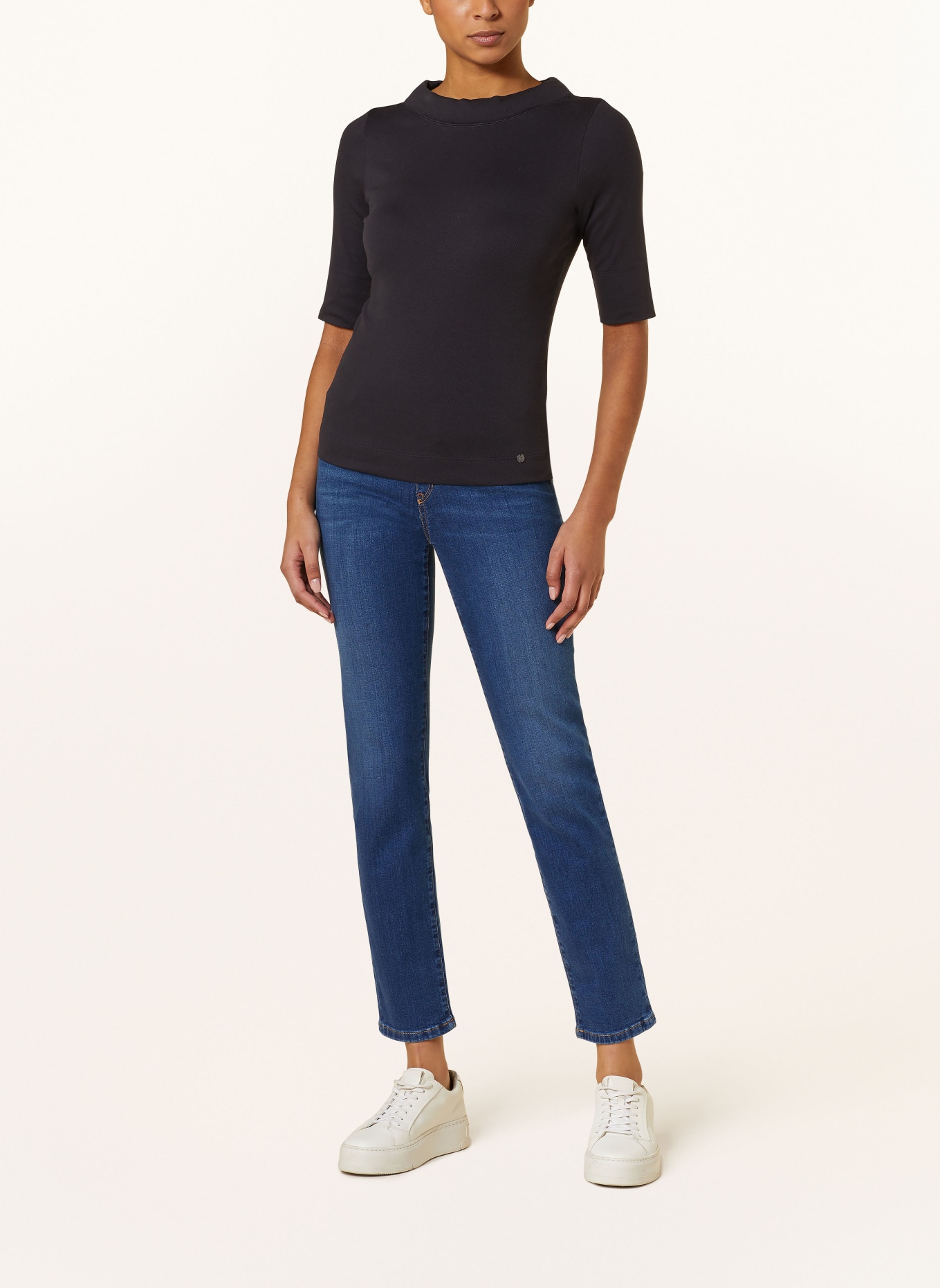 MARC CAIN Shirt with 3/4 sleeves, Color: 395 MIDNIGHT BLUE (Image 2)