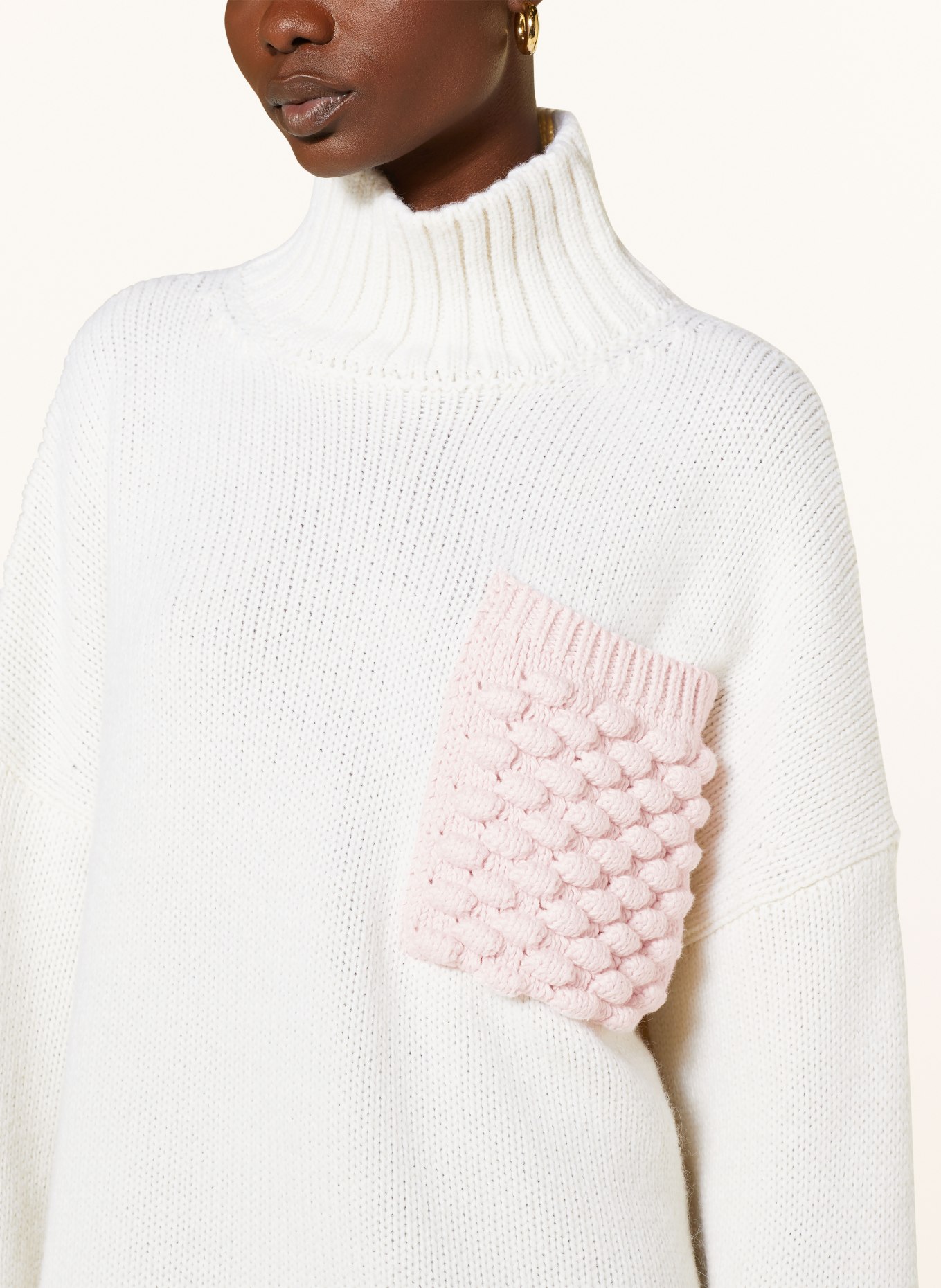 JW ANDERSON Sweater with alpaca, Color: CREAM/ PINK (Image 4)