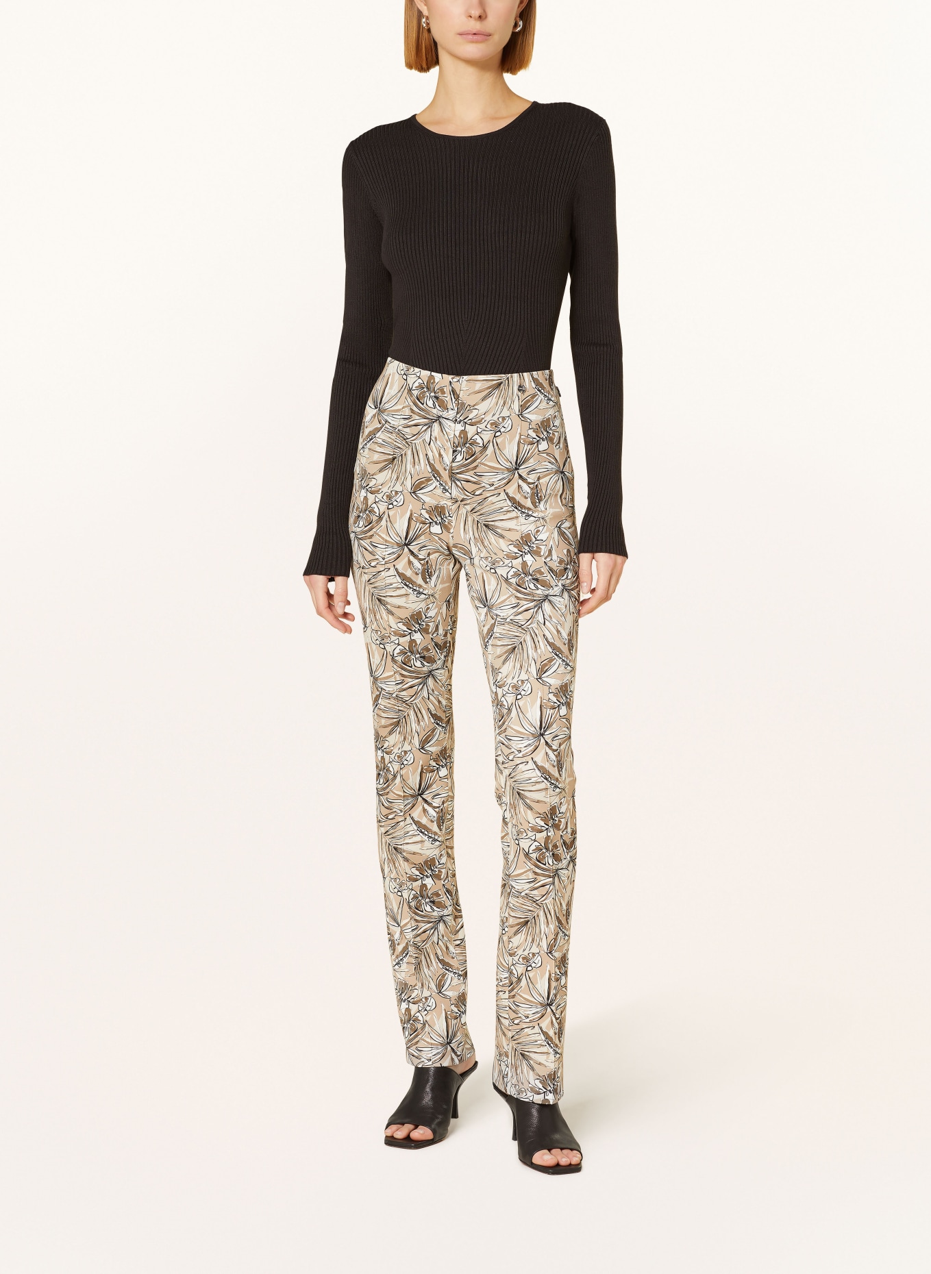 MARC CAIN Trousers FREDERICA, Color: LIGHT BROWN/ WHITE/ DARK BROWN (Image 2)